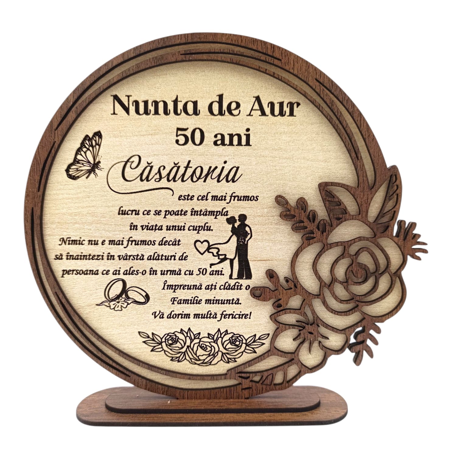 Cadou Nunta de Aur Rama Trandafir