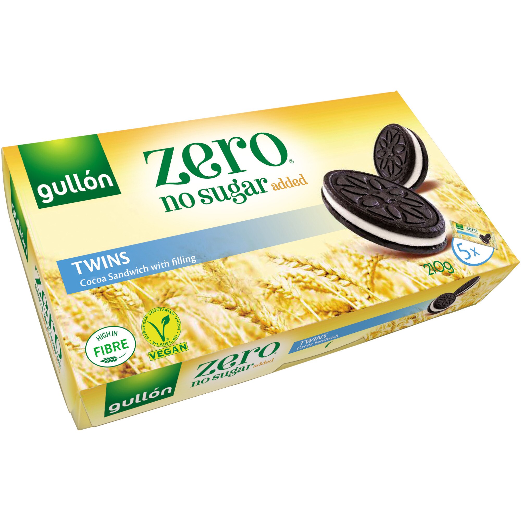 Biscuiți sandwich Gullon cacao și lapte