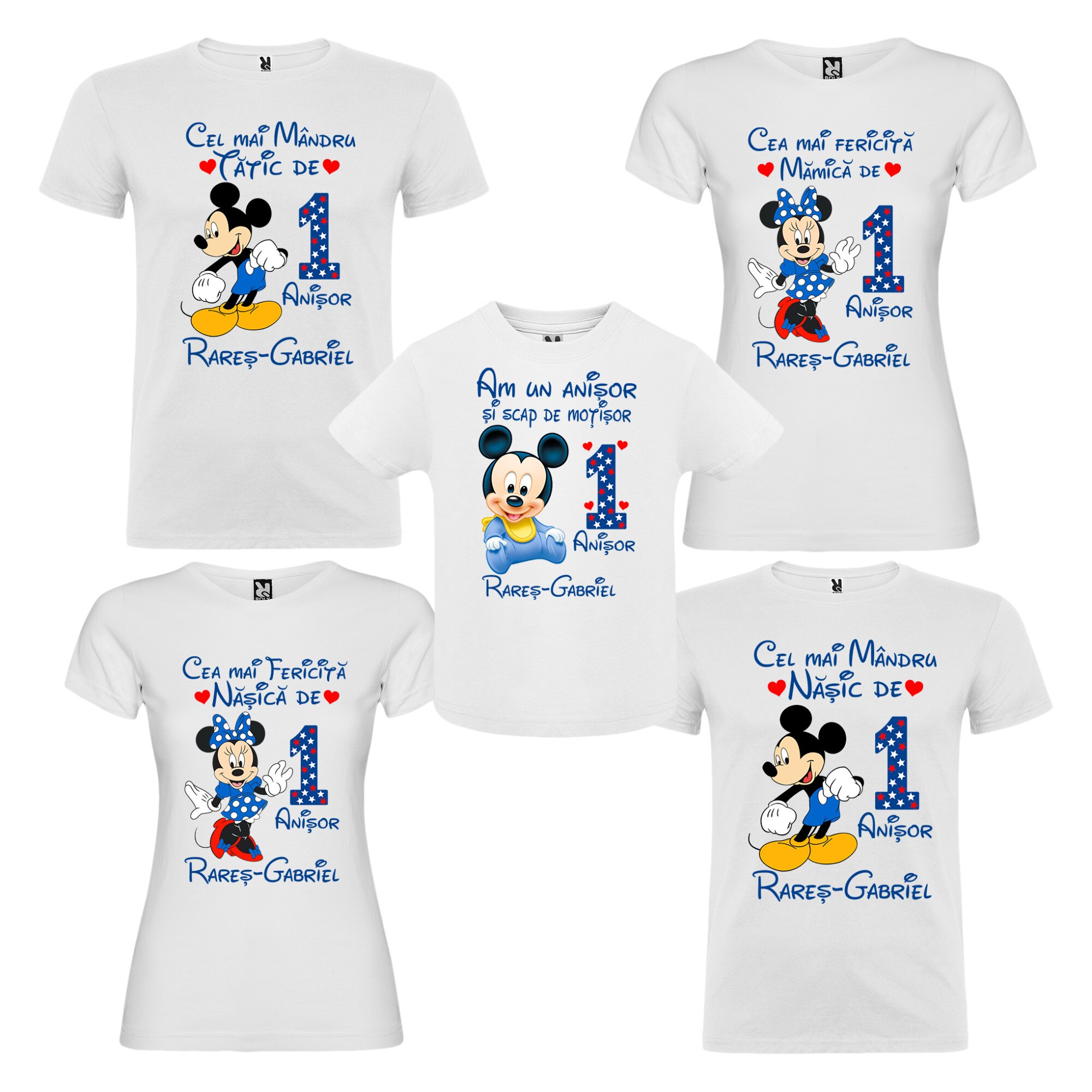Set 5 tricouri aniversare Mickey