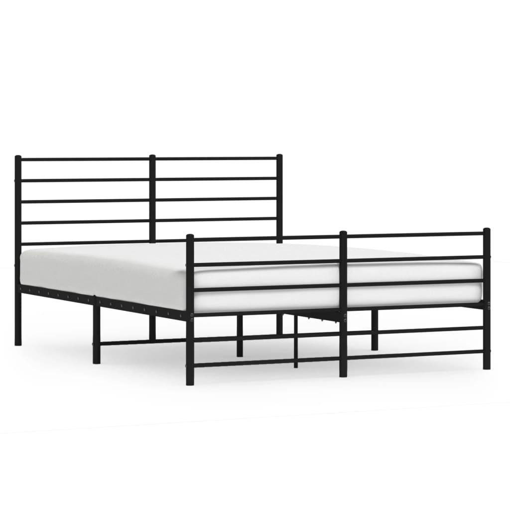 Cadru pat metalic vidaXL Negru 352335