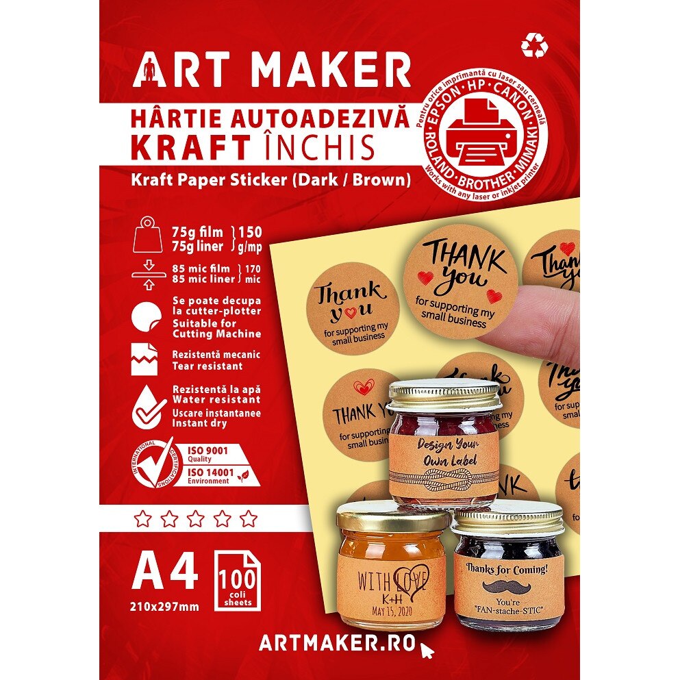 Hartie autoadeziva Kraft Inchis