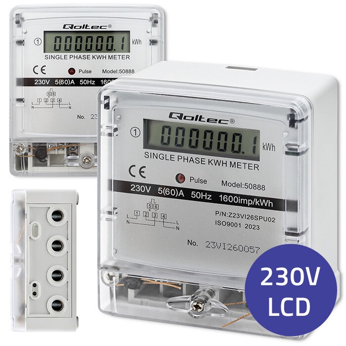 Contor electronic monofazat Qoltec 50888