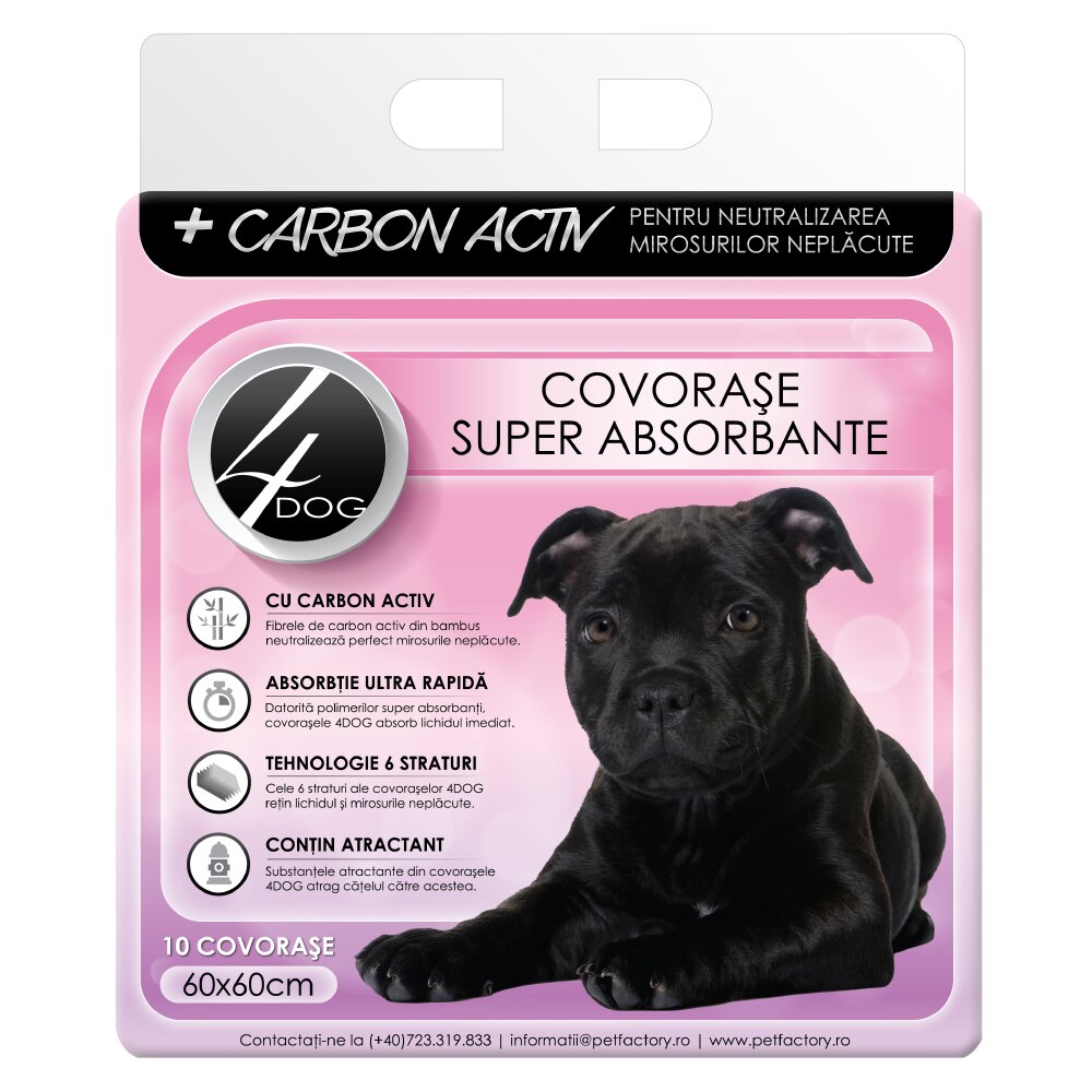 Covoras absorbant 4Dog Charcoal 60x60