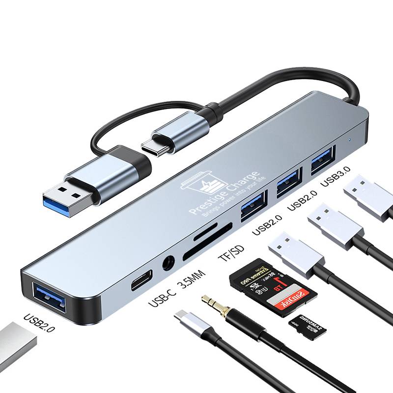 Hub USB/USB-C PRESTIGE CHARGE 8-în-2