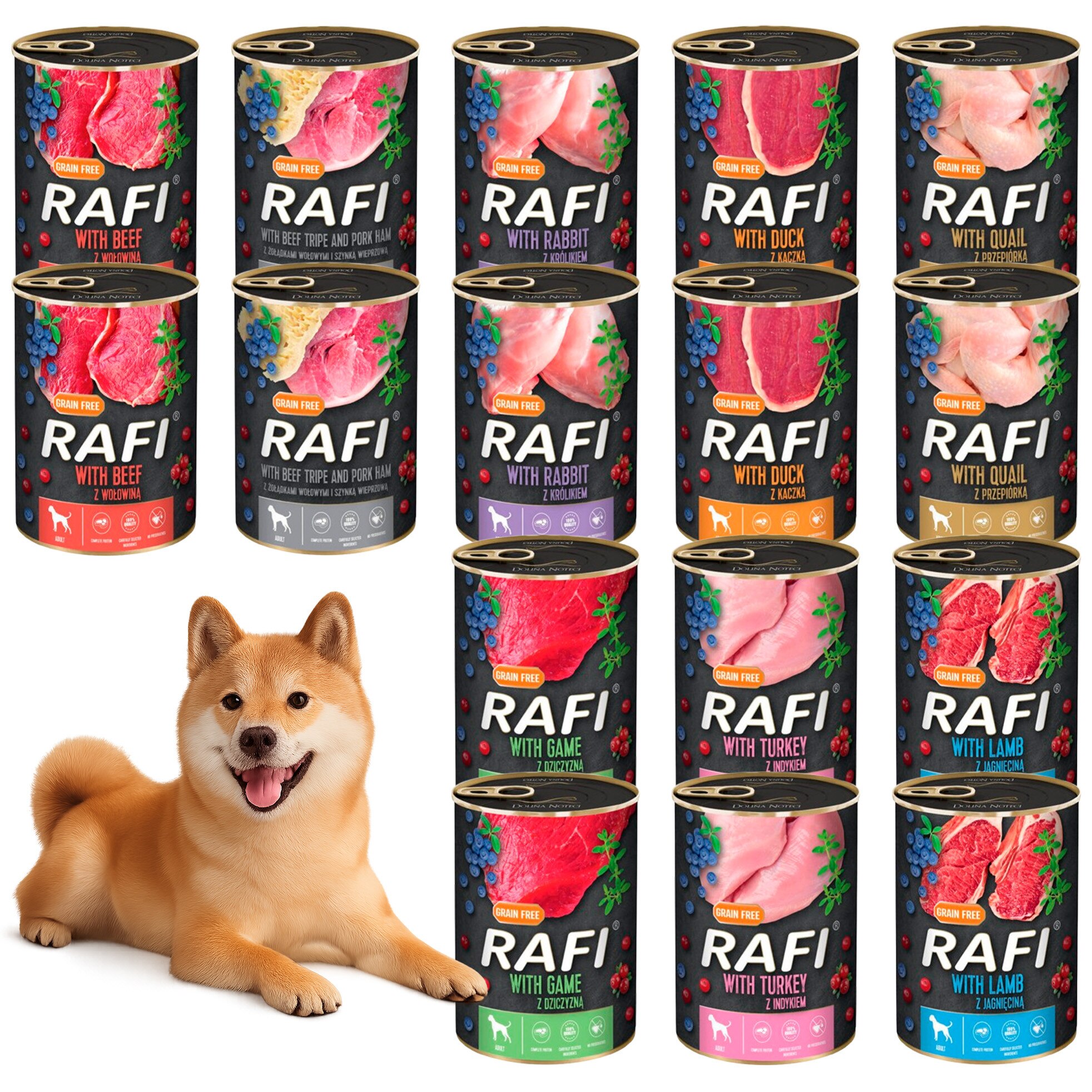 Hrana umeda Rafi set 16 conserve x400g
