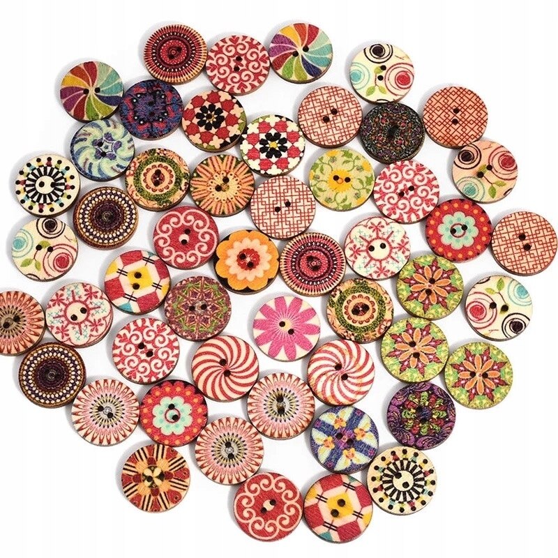 Set 50 nasturi lemn flori DIYQueen
