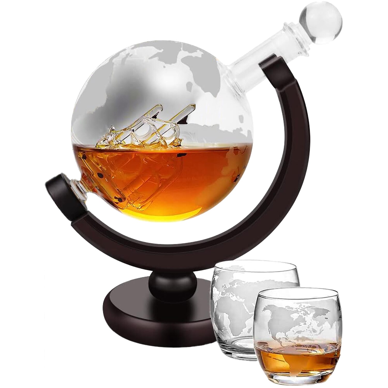 Set Decantor Whiskey Glob Pamantesc Elindor 800ml