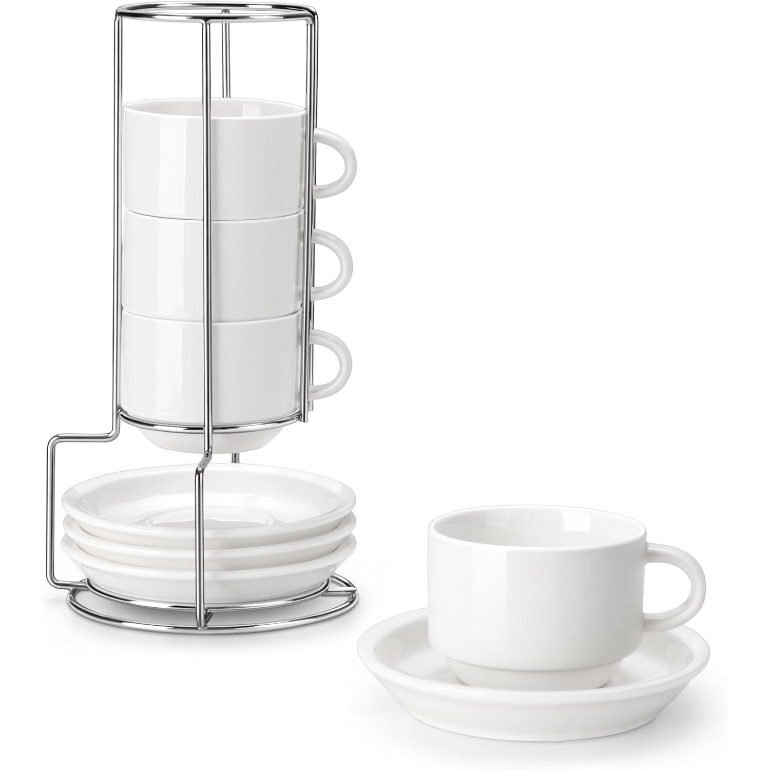 Set 4 Cesti Cafea Excitat cu suport