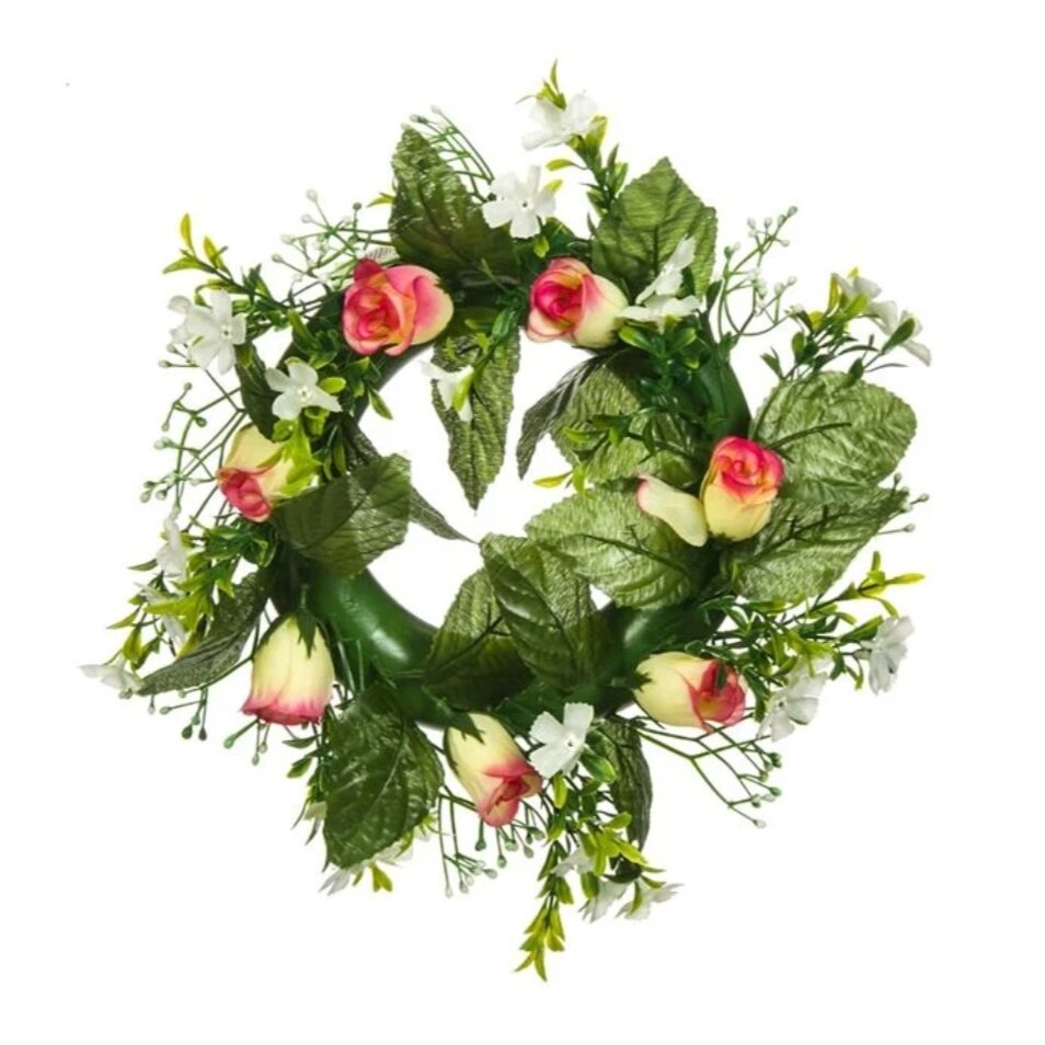 Coronită trandafiri roșu/verde Ø24cm
