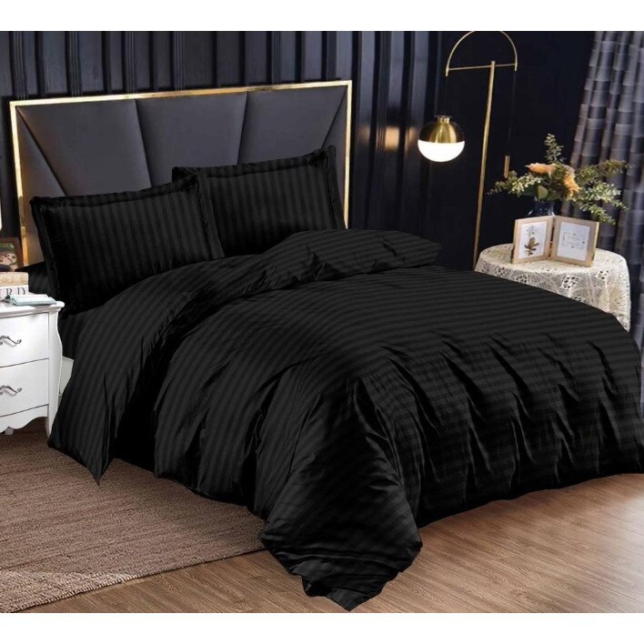 Lenjerie Damasc 180x200 Negru Finet
