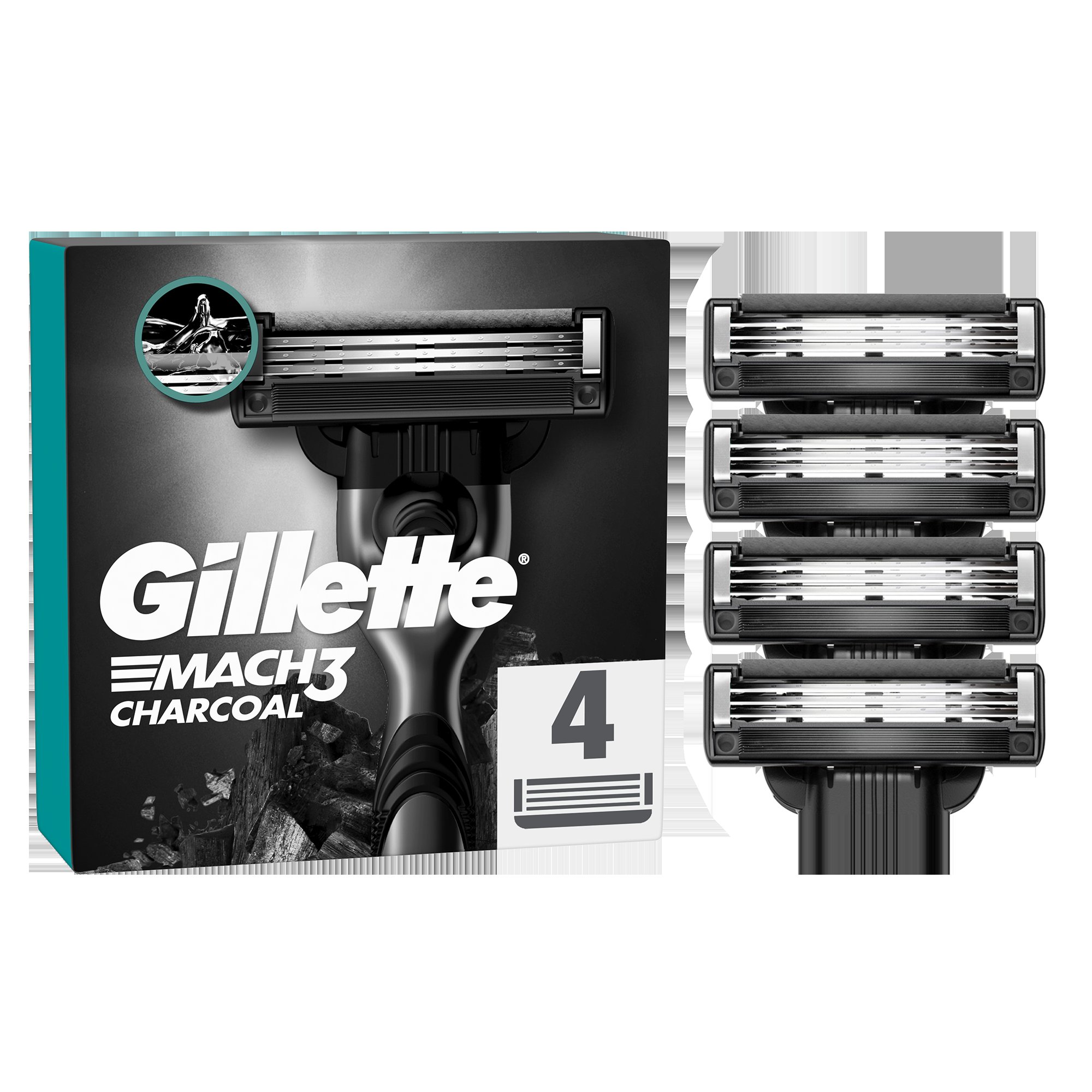 Rezerve Gillette Mach3 Charcoal, 4 buc