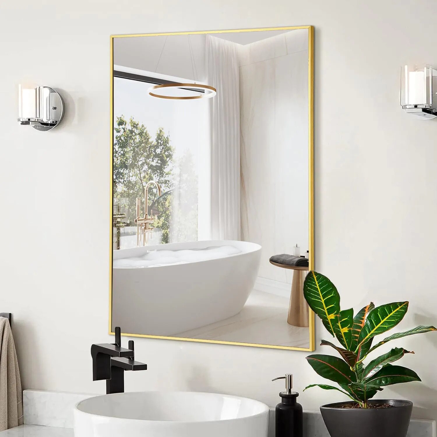 Oglindă Perete Hol Elindor® Aurie 55x75
