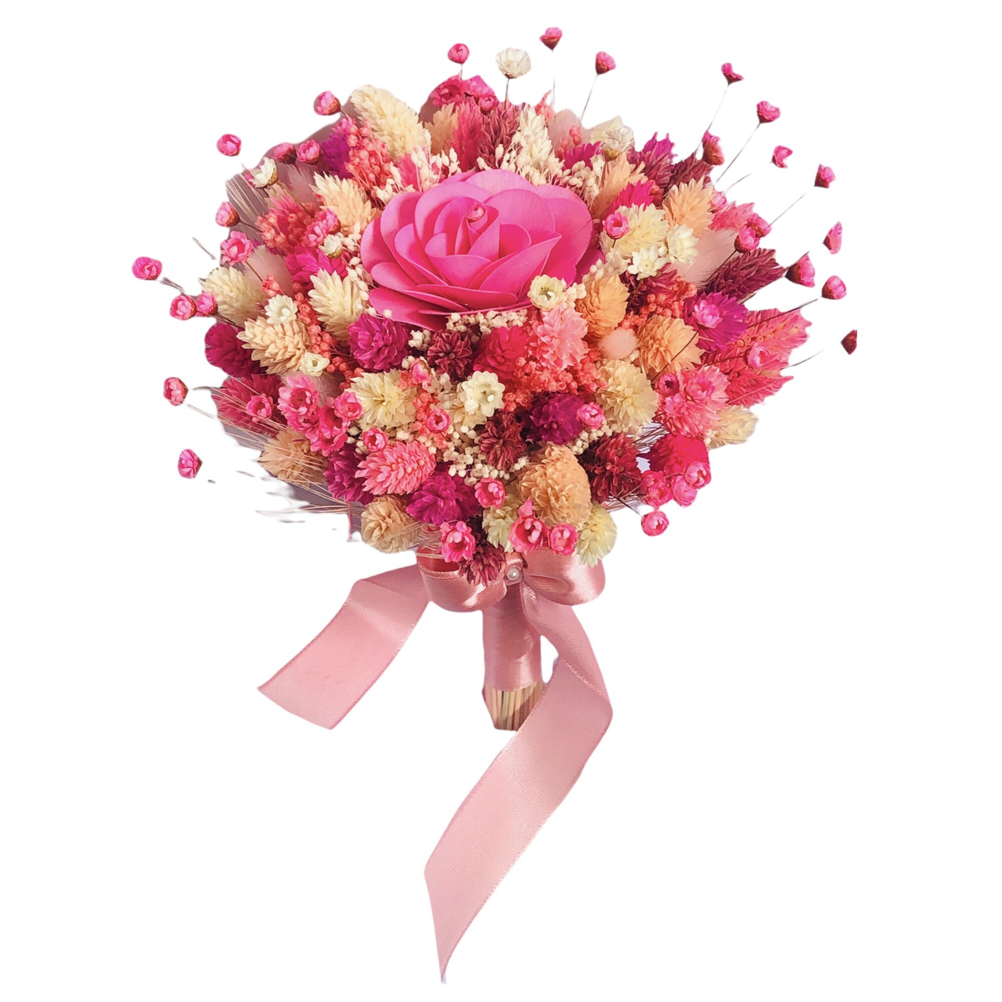 Buchet flori Eventissimi Plante Uscate Mic Roz