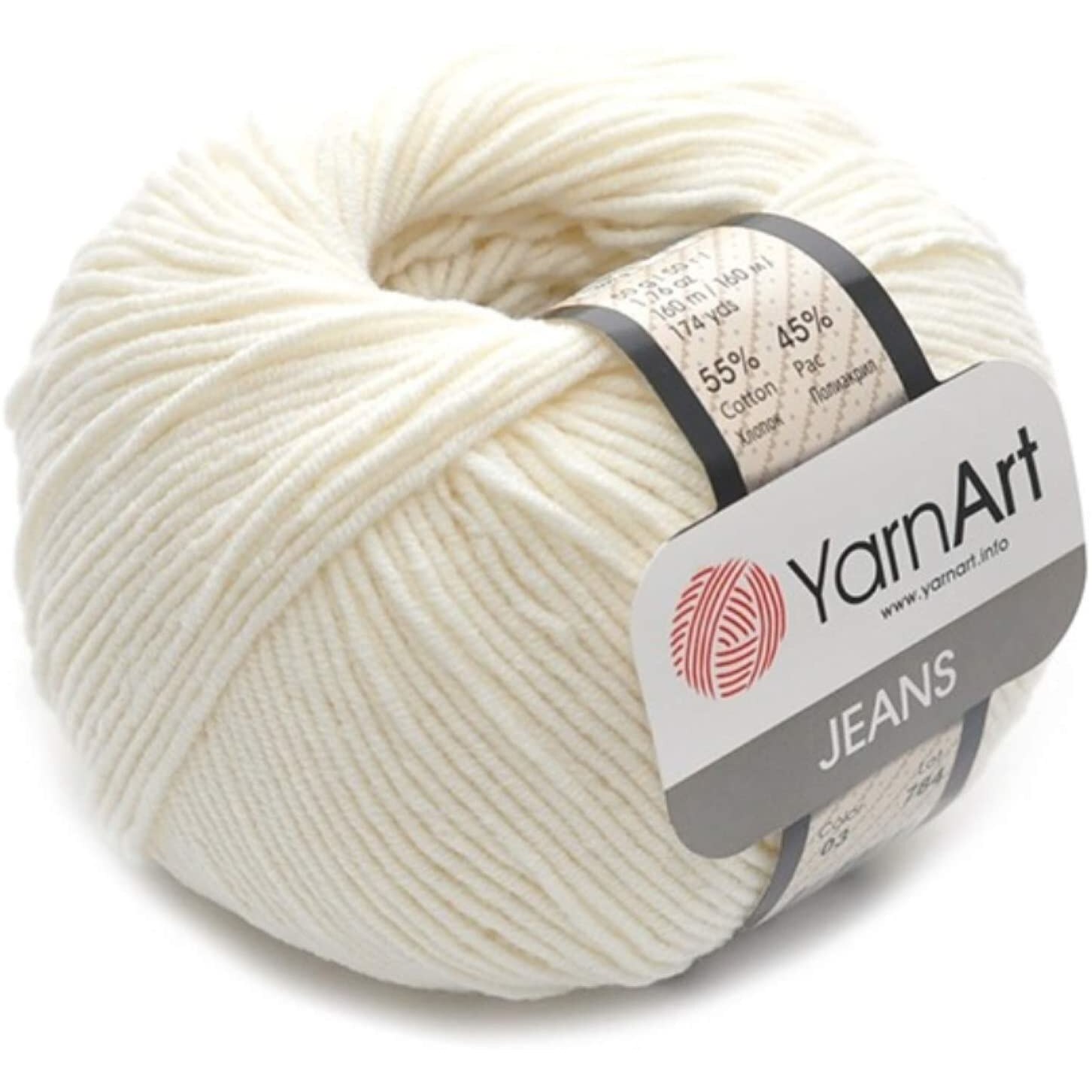Yarn Art Jeans 03 Alb Unt
