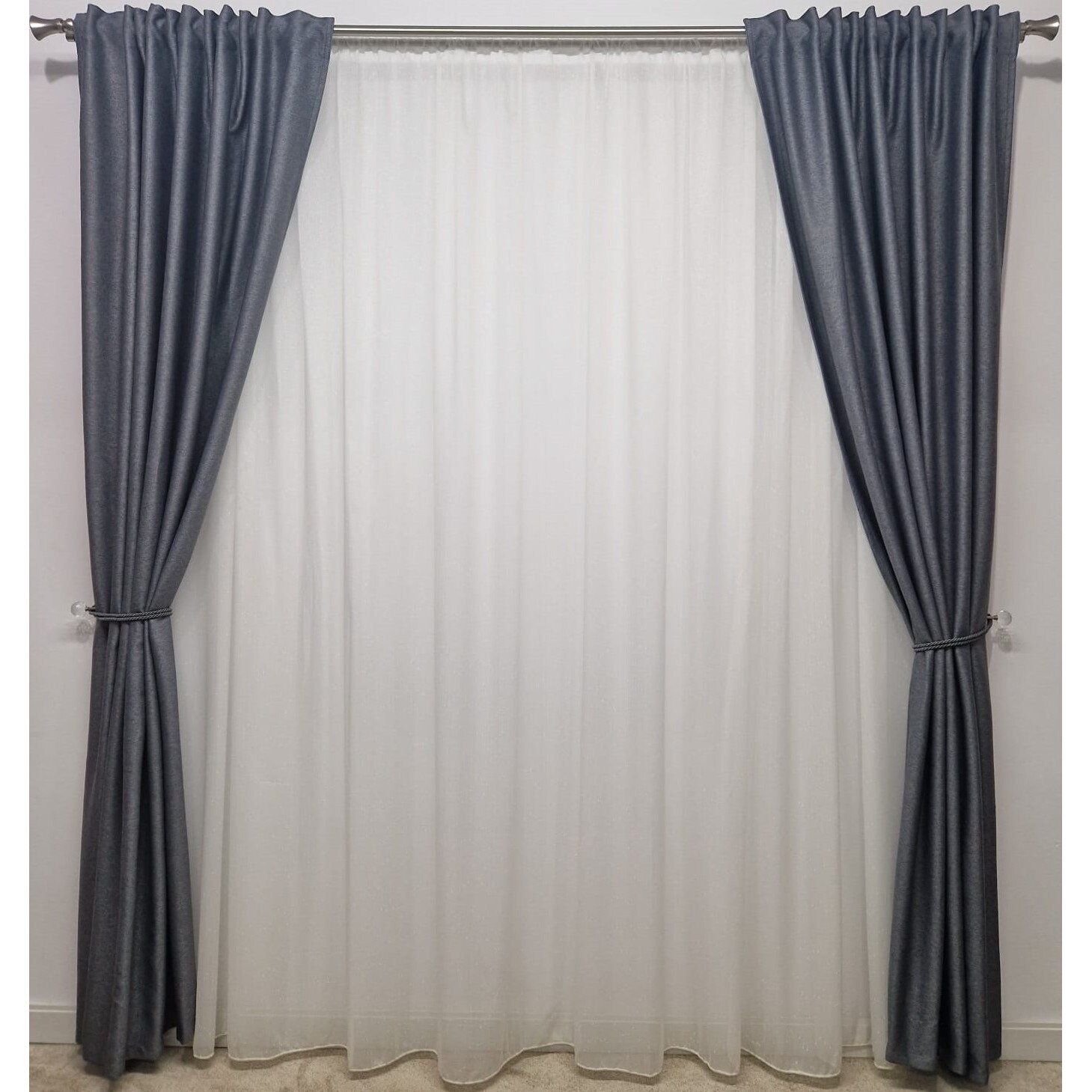 Draperie Rustic Gri Antracit Blackout