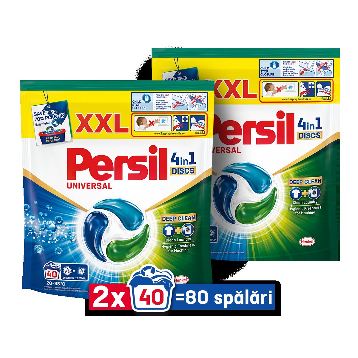 Pachet 2x Persil Discs Universal (80 spălări)