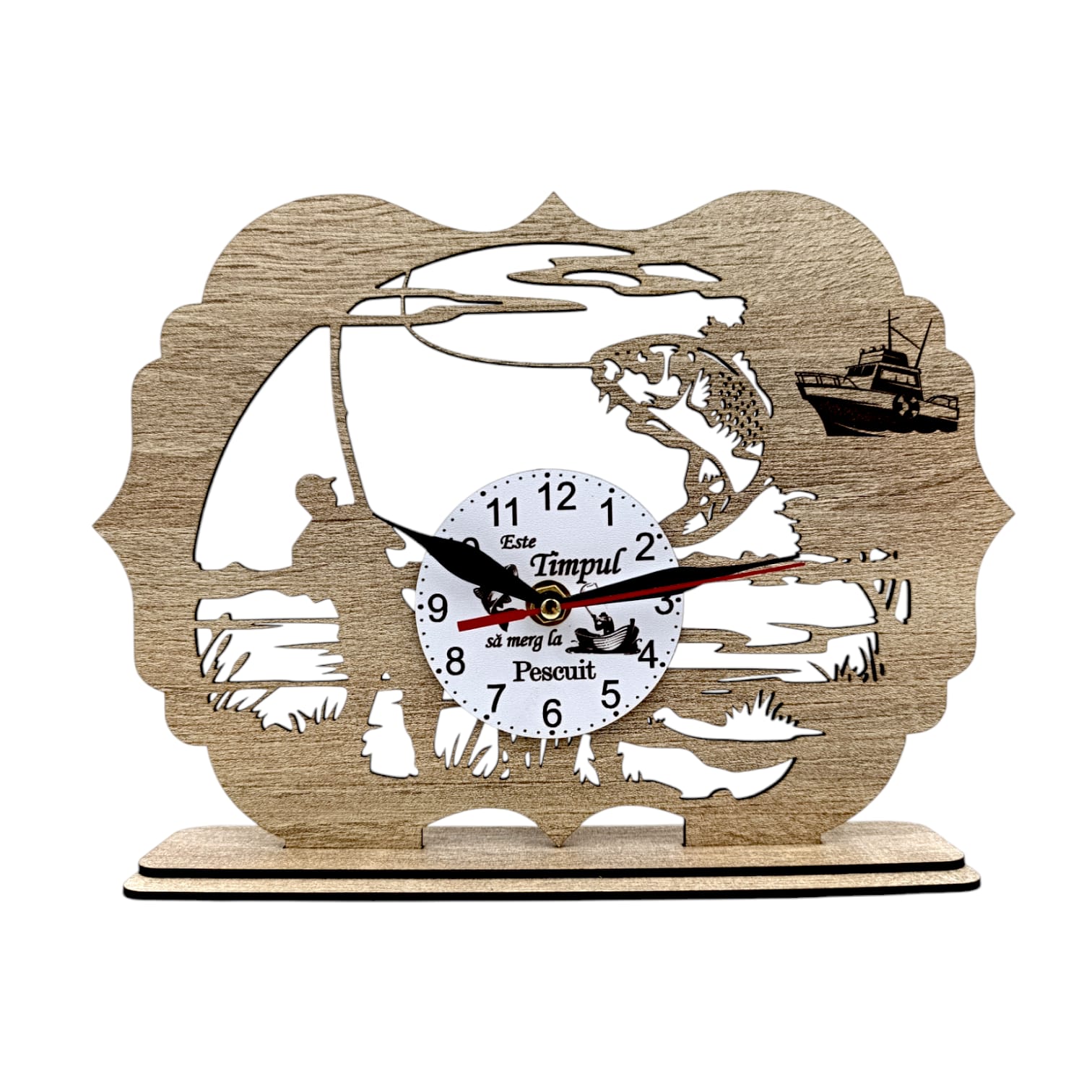 Tablou Ceas Pescari Rustic Wood