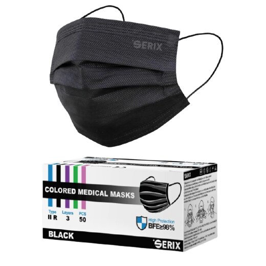 Set 50 măști Tip IIR Serix Negru