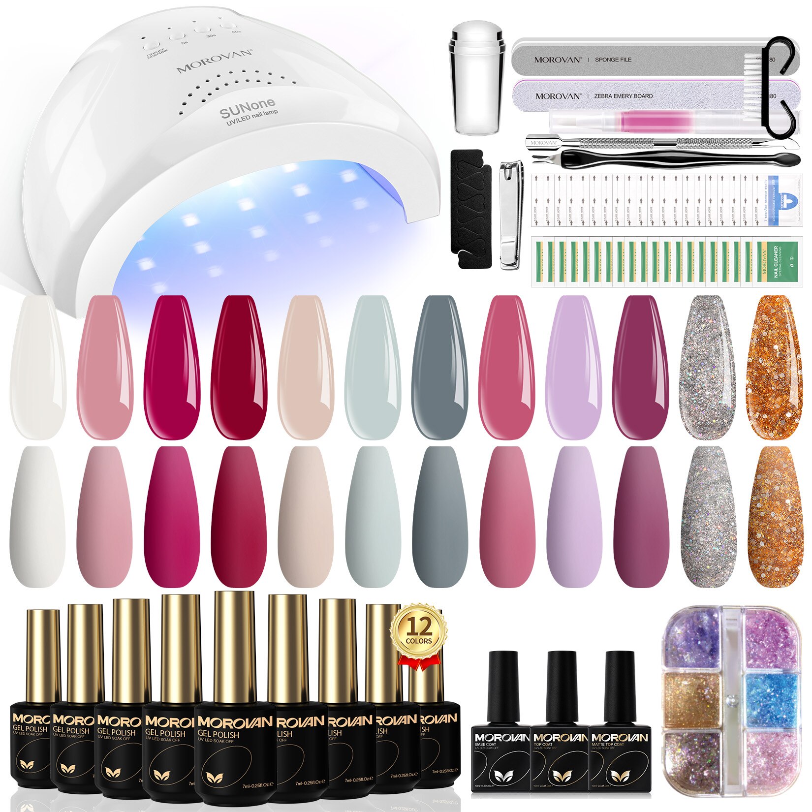 Kit Unghii Gel Morovan 12 culori