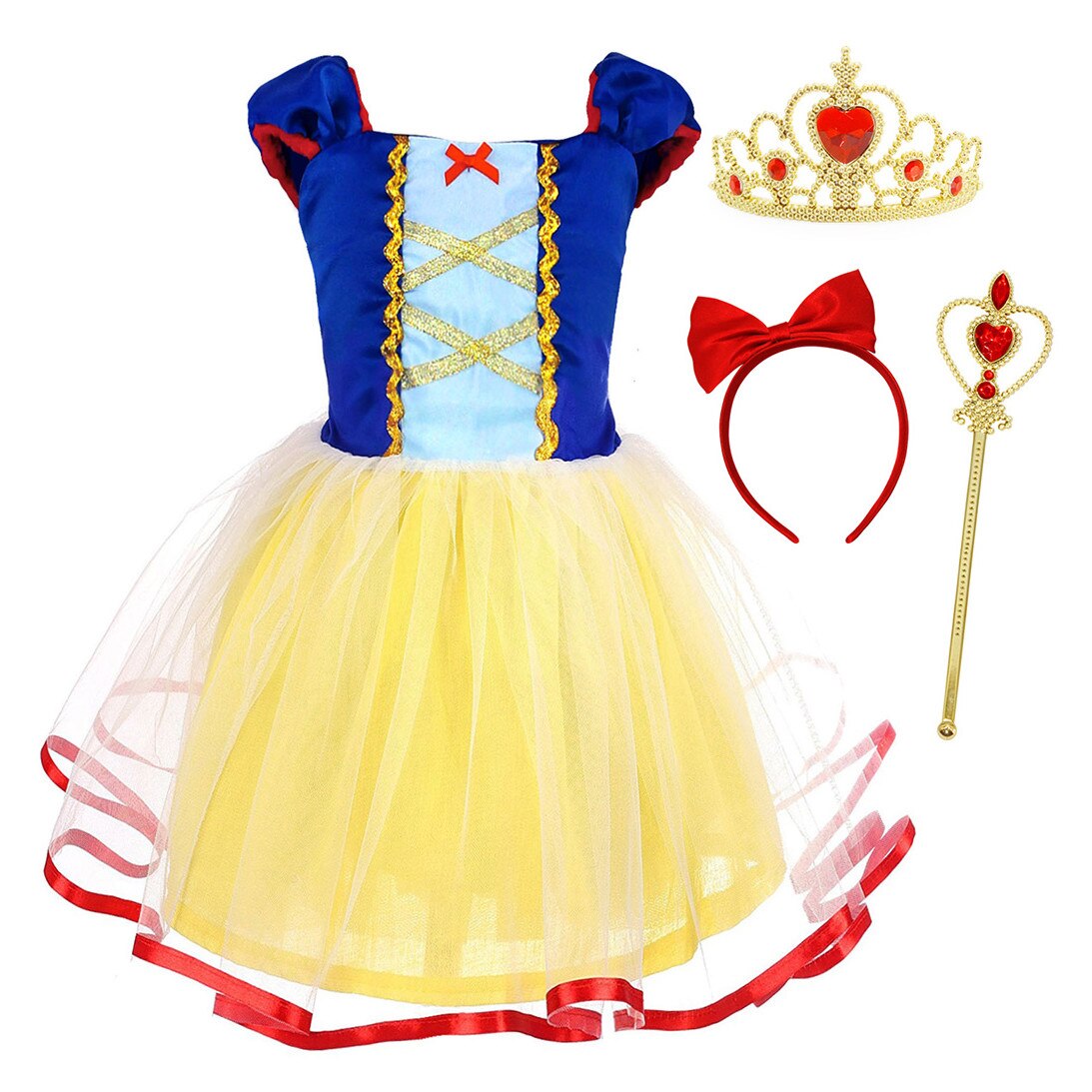 Costum carnaval Alba ca Zapada AmzBarley, 3-4 ani