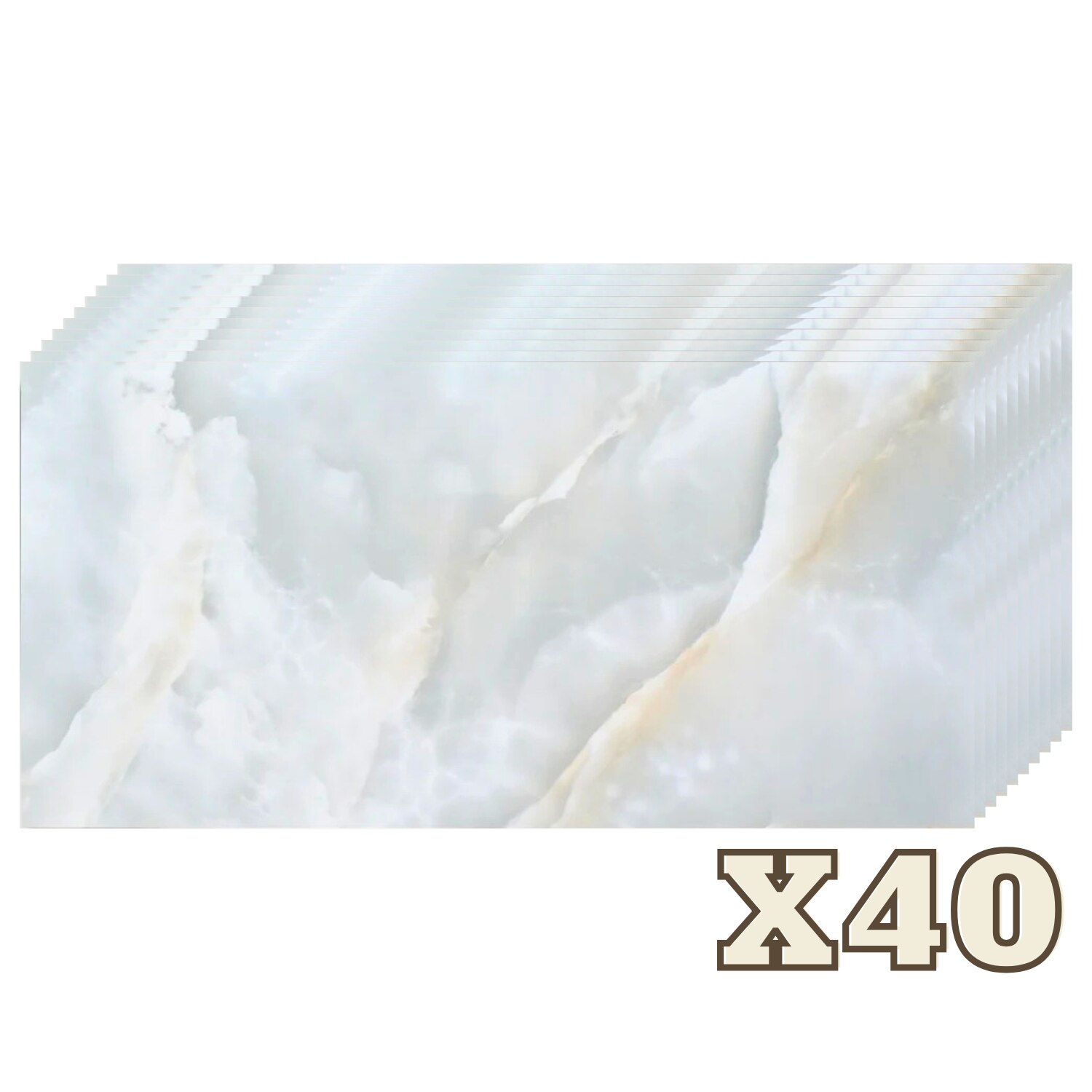 Set 40 Placi Imitatie Marmura ZMR Alba