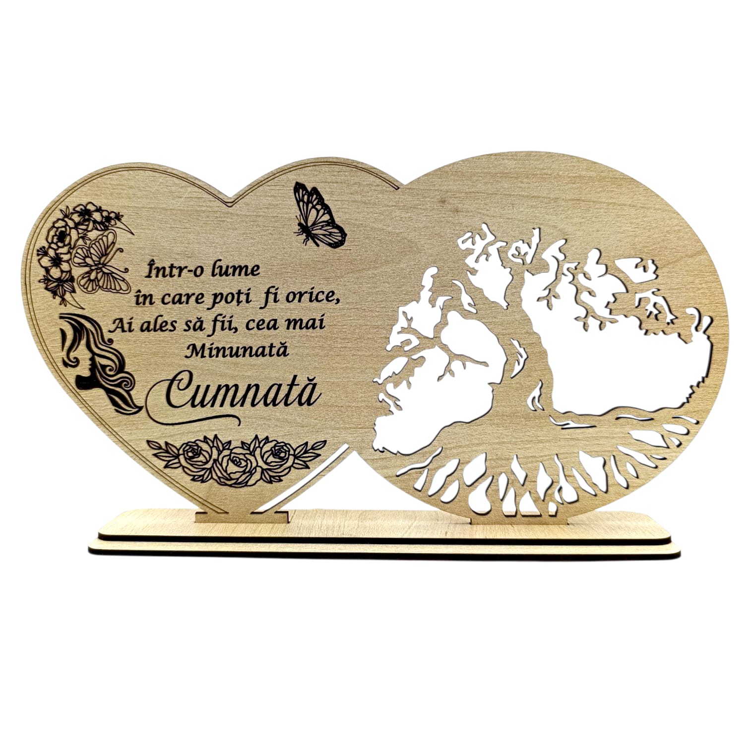 Decoratiune Cumnata Lemn 30x18 cm