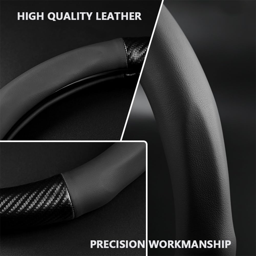 Husă volan OEM Fibra Carbon/Piele