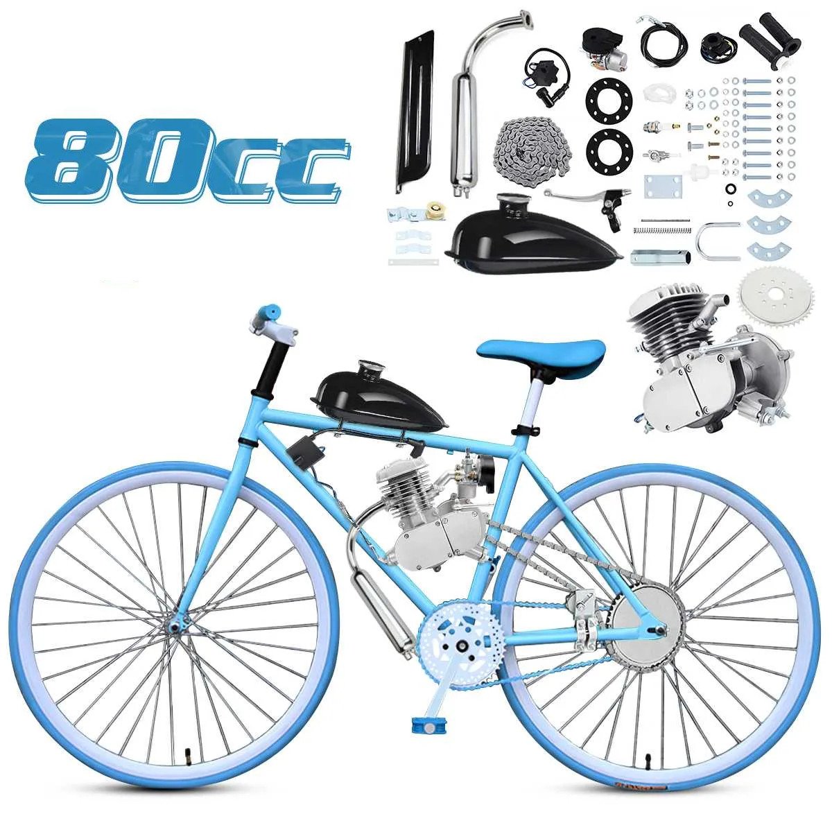 Kit motor bicicletă 80cc 2T