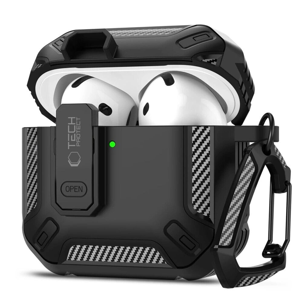 Husă AirPods 4 Tech-Protect Carbonox