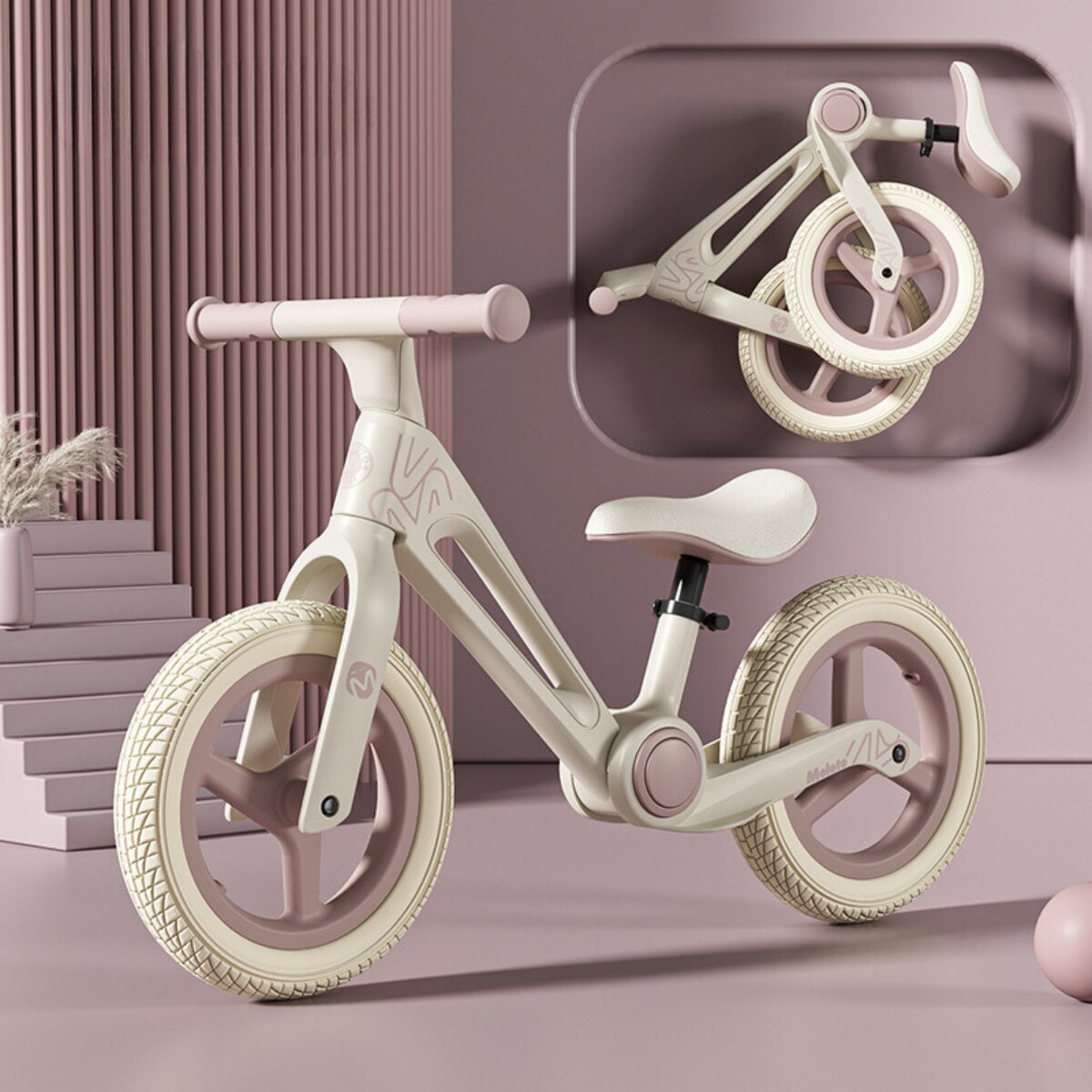 INCO bicicletă echilibru pliabilă 12 (roz)