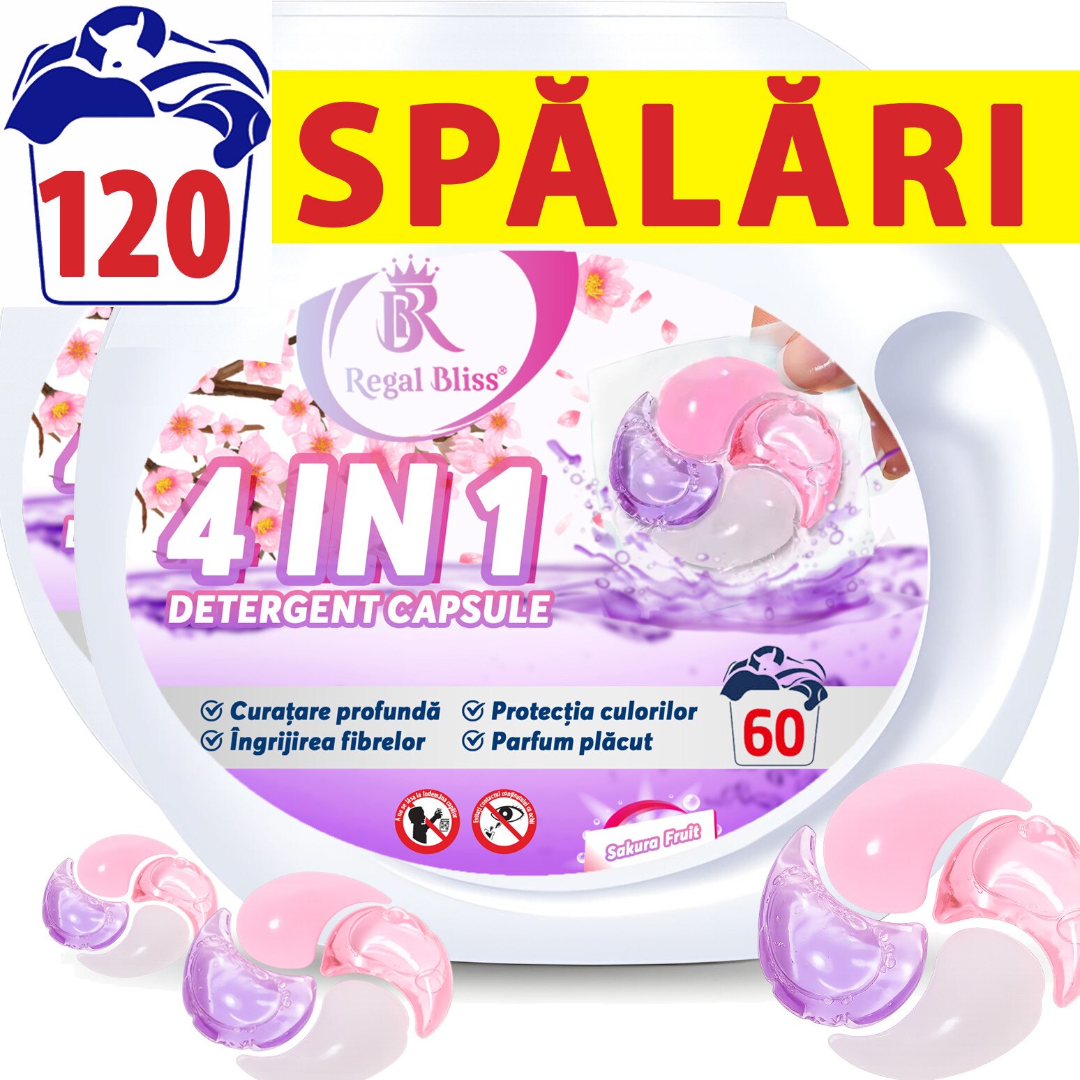 Detergent capsule Regal Bliss 4in1 Sakura Fruit 120