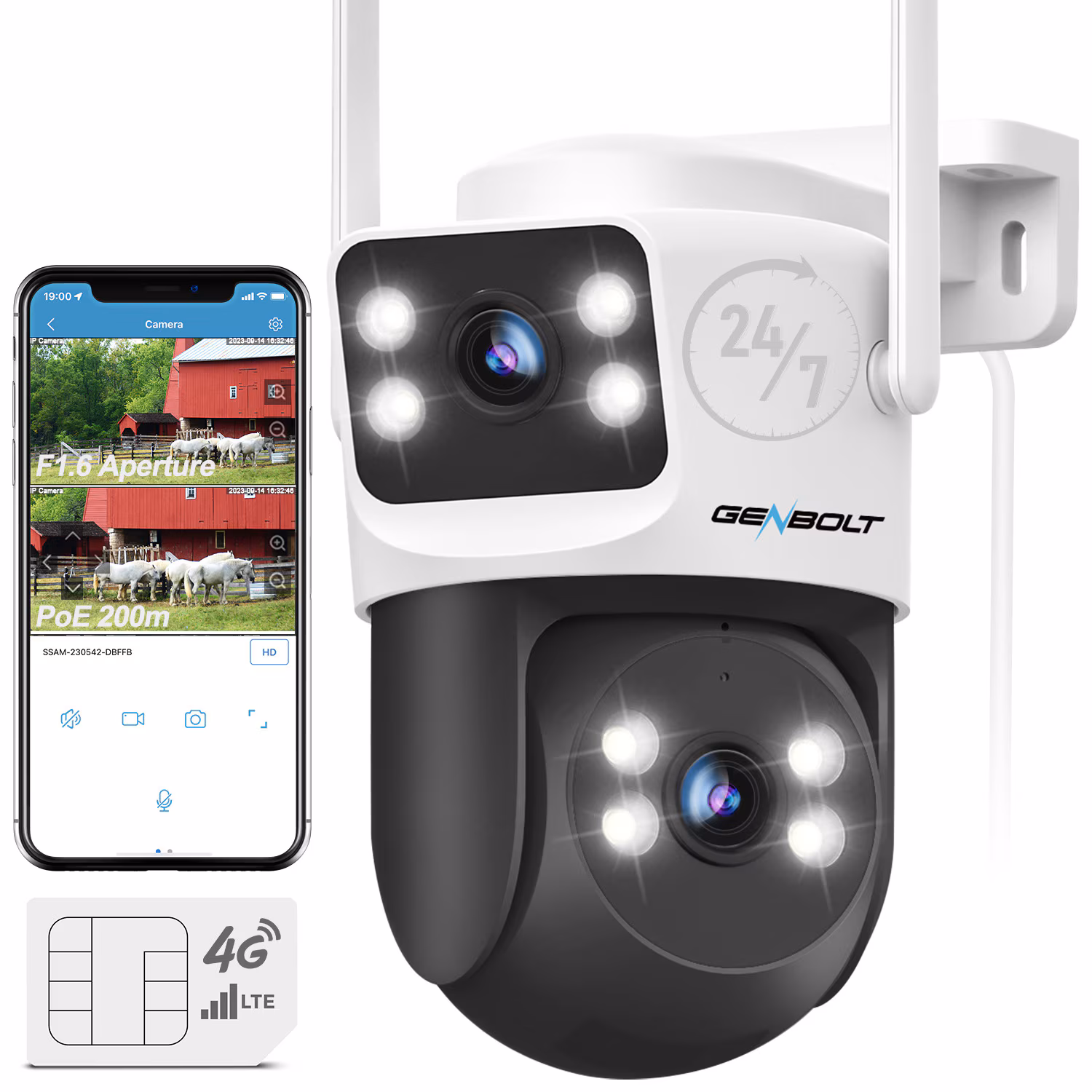 Camera Dubla De Supraveghere Video Cu SIM 4G GENBOLT®