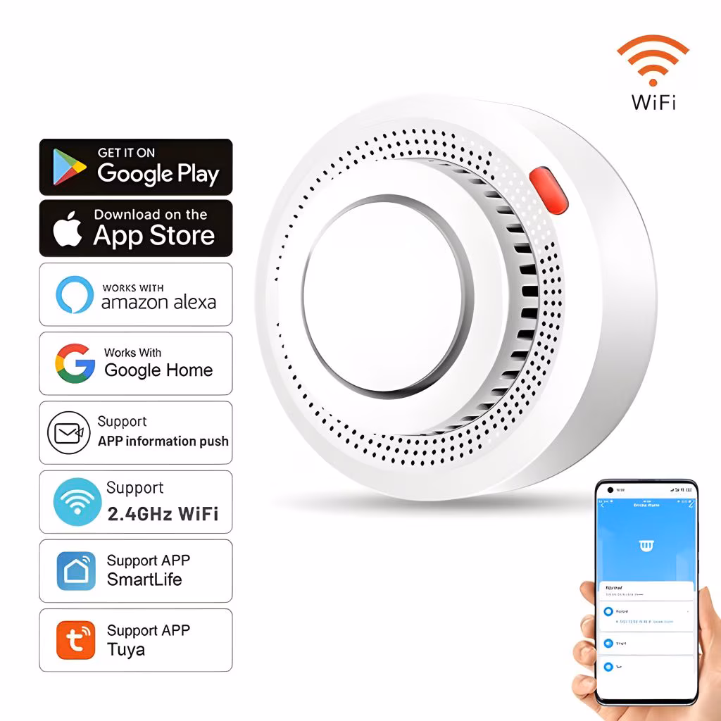 Detector Fum si Caldura Inteligent WiFi Tuya