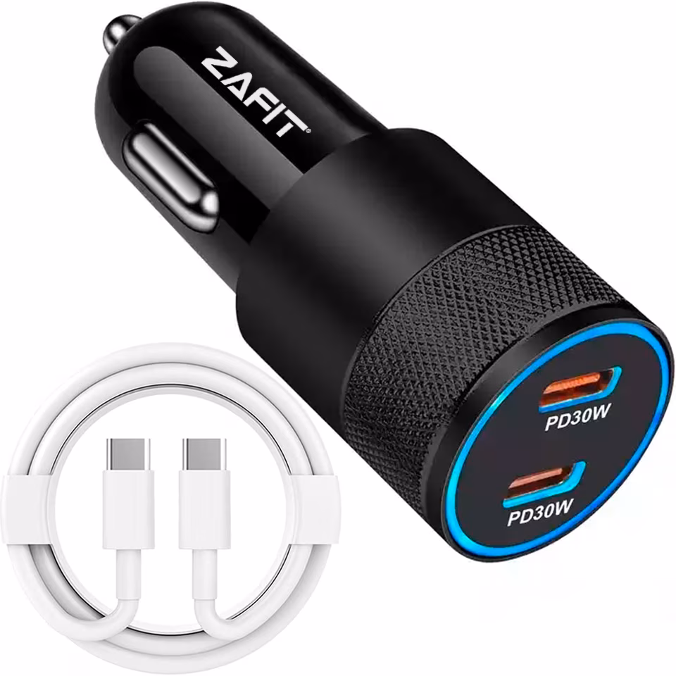 Incarcator auto ZAFIT™ 60W Super Fast charge 2 x port Tip C