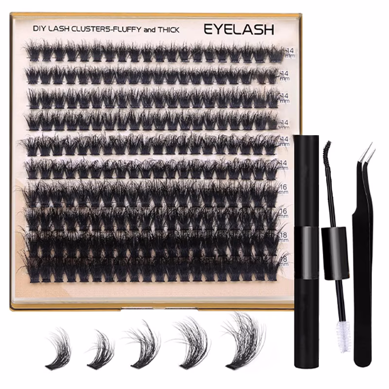 Kit extensii gene false Rqiurpn 200D 10-18mm cu adeziv și remover