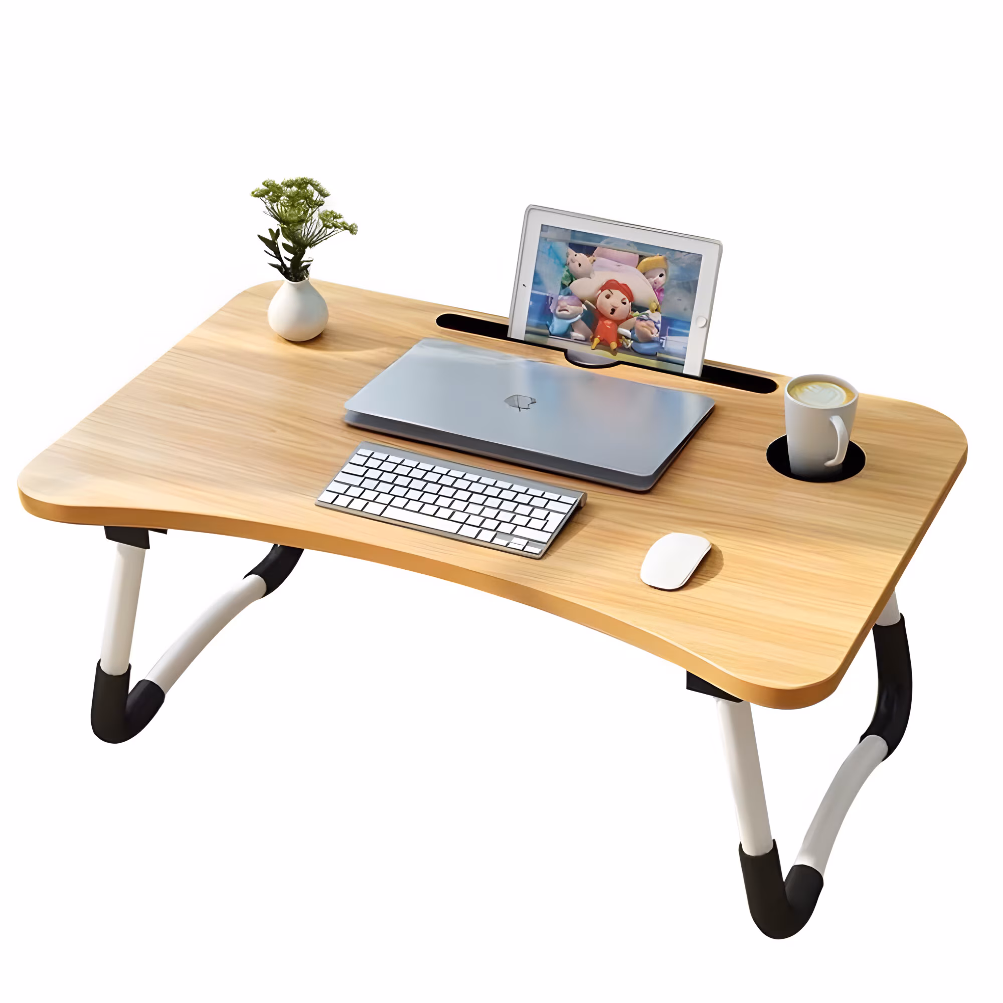 Masa pliabilă pentru laptop RETOO Connect, cu suport pentru tabletă și telefon