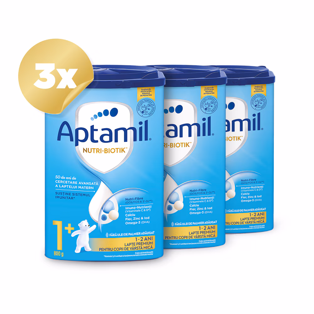 Pachet 3 x Lapte praf Aptamil NUTRI-BIOTIK 1+
