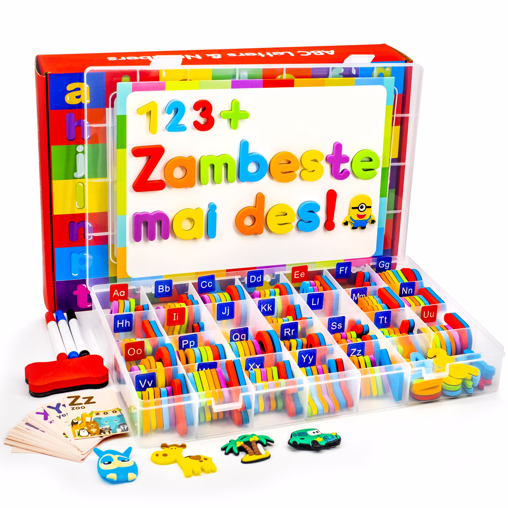 Set 253 piese cu litere alfabet si cifre magnetice