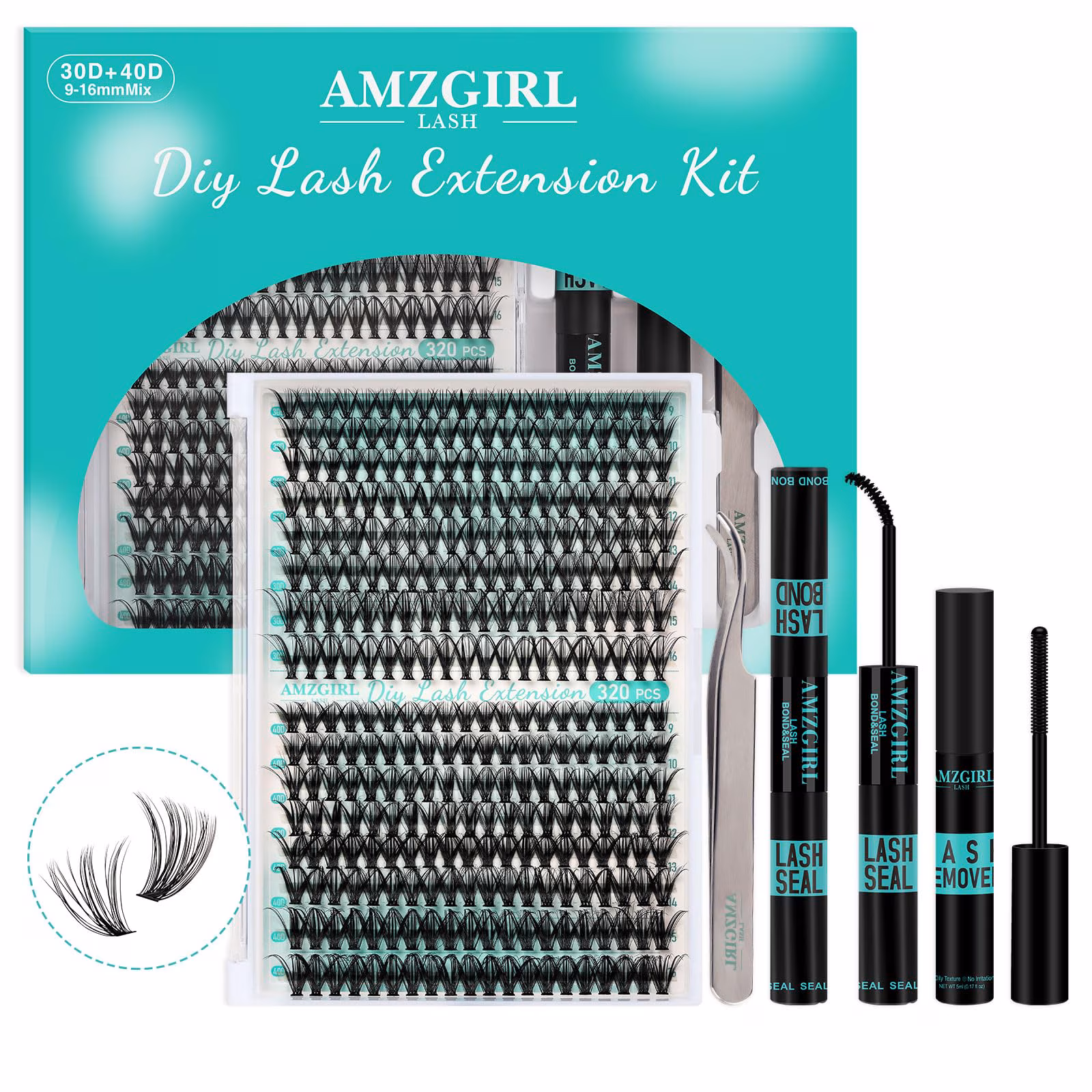 Set Extensii Gene Individuale 320 buc 30D 40D 9-16mm cu aplicator YT-005