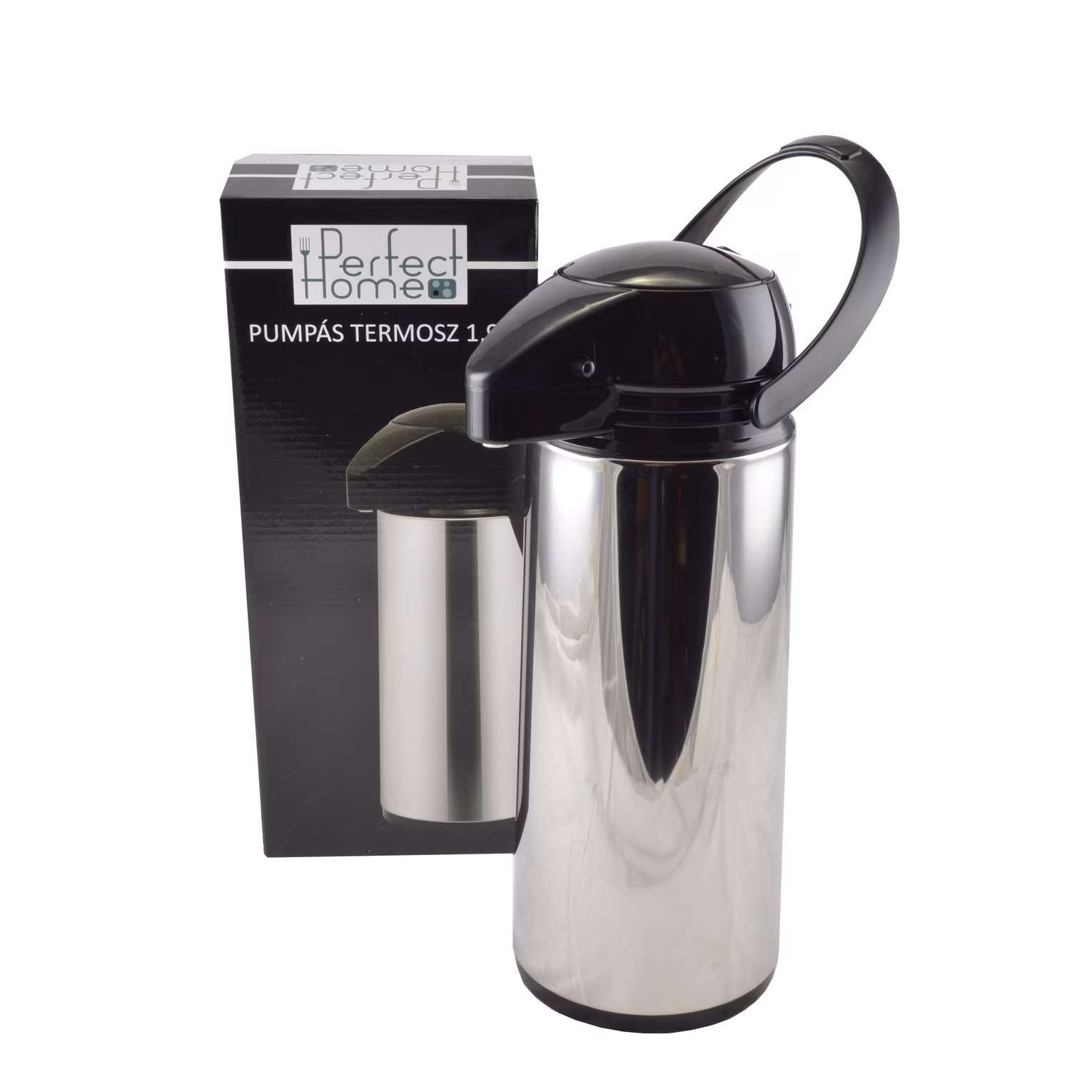 Termos inox cu pompa 1.9 l argintiu
