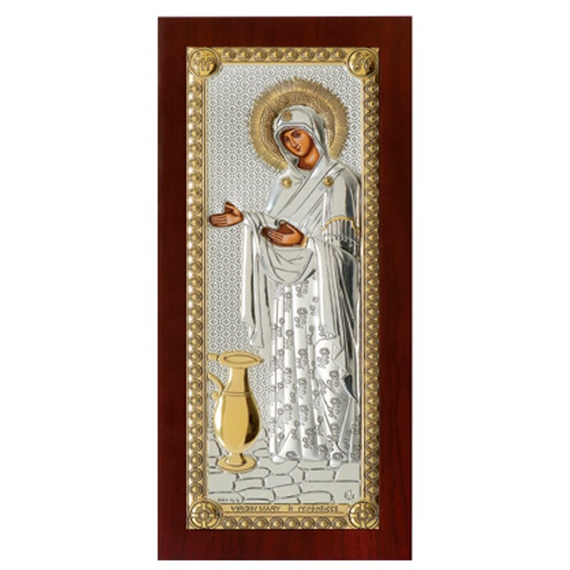 Icoană Placată Argint Sporul Casei 8.5x16 cm