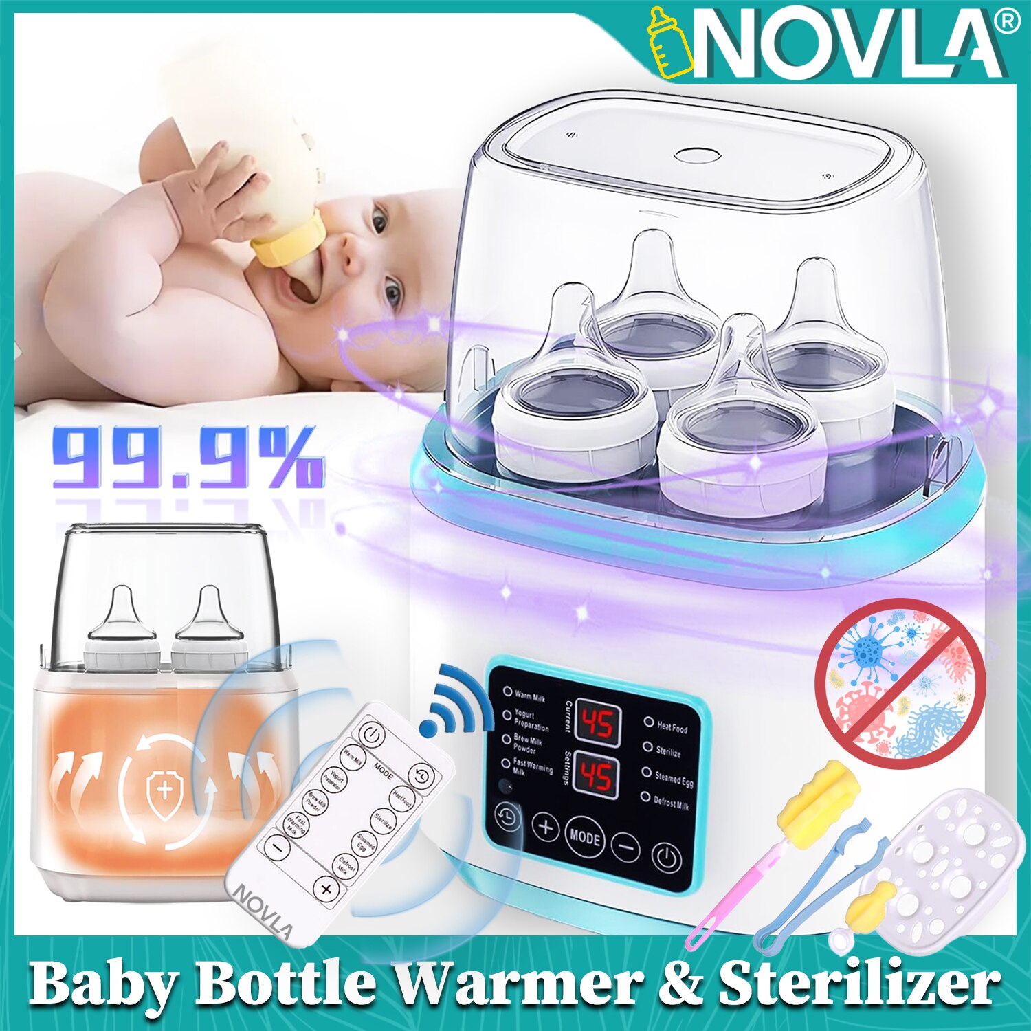 Încălzitor/sterilizator NOVLA 2-în-1
