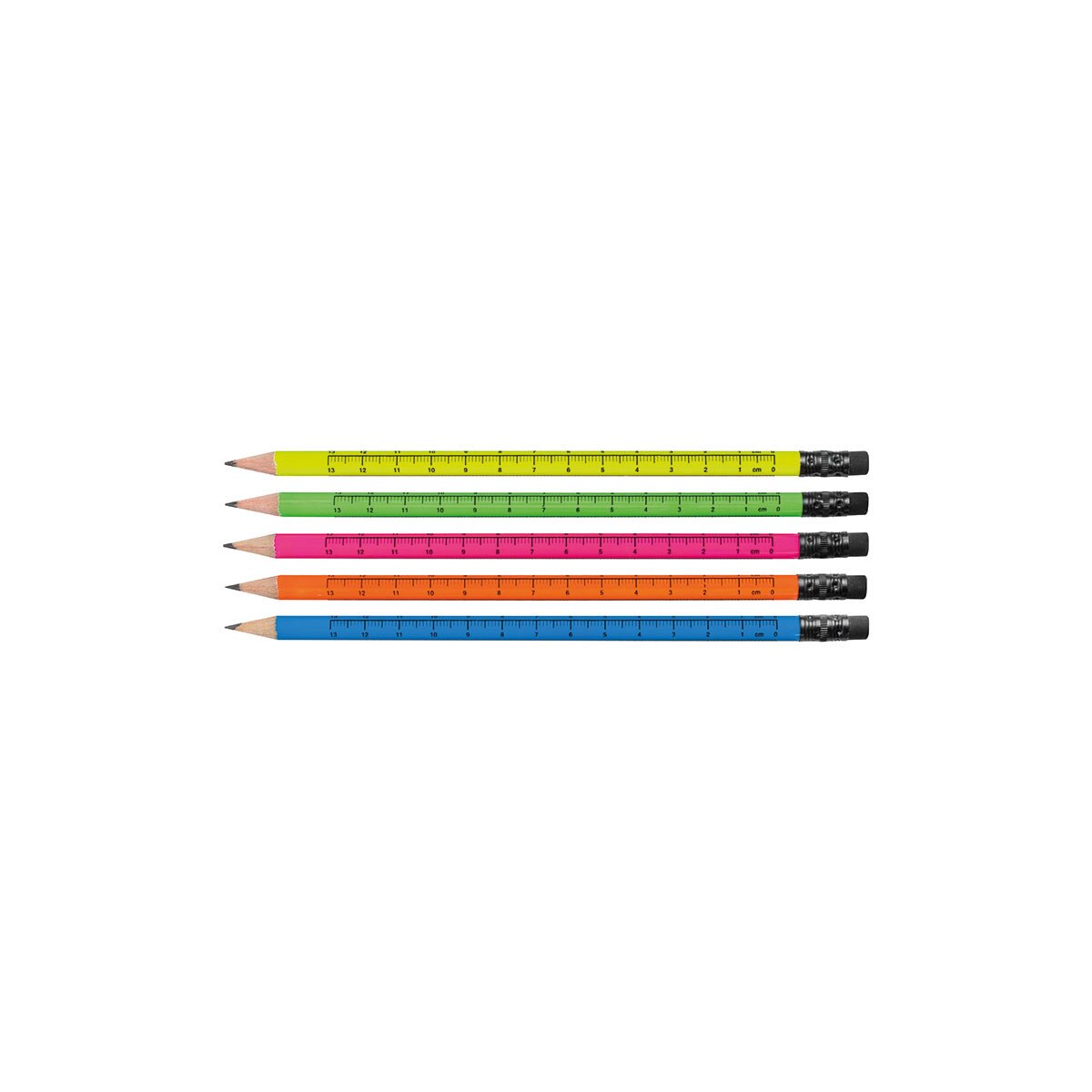 Set 5 creioane grafit HB cu radiera Jolly