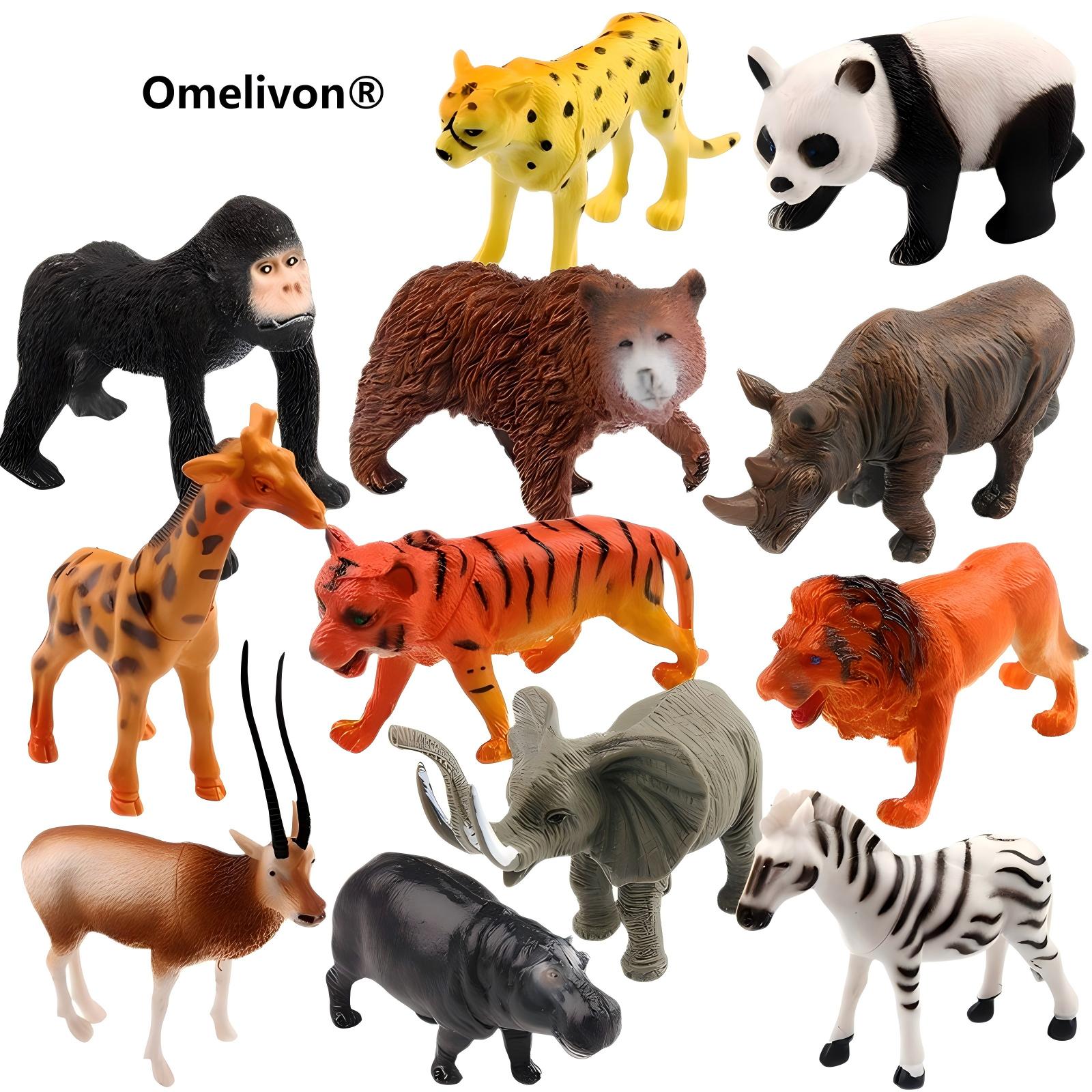 Set 12 figurine animale 3D Omelivon
