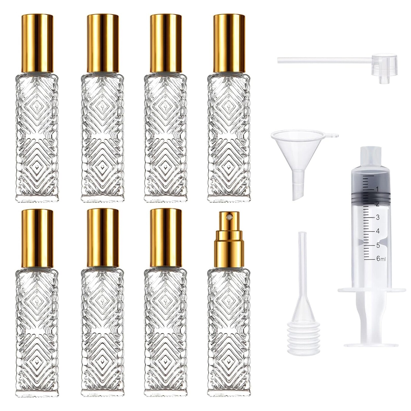 Set 8 sticla Axroad Mall 12ml Auriu/Transparent