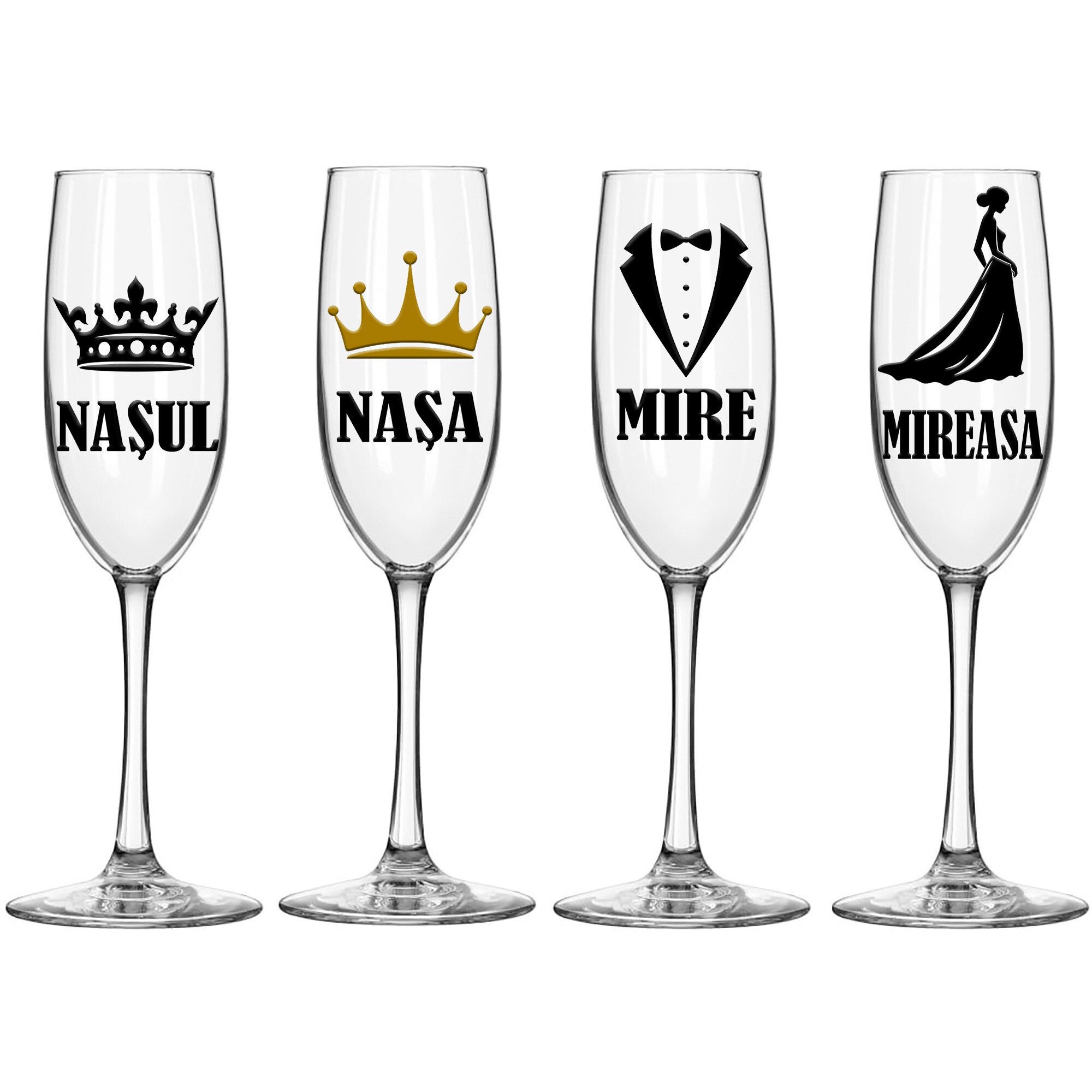 Set 4 pahare sampanie CIAM miri si nasi