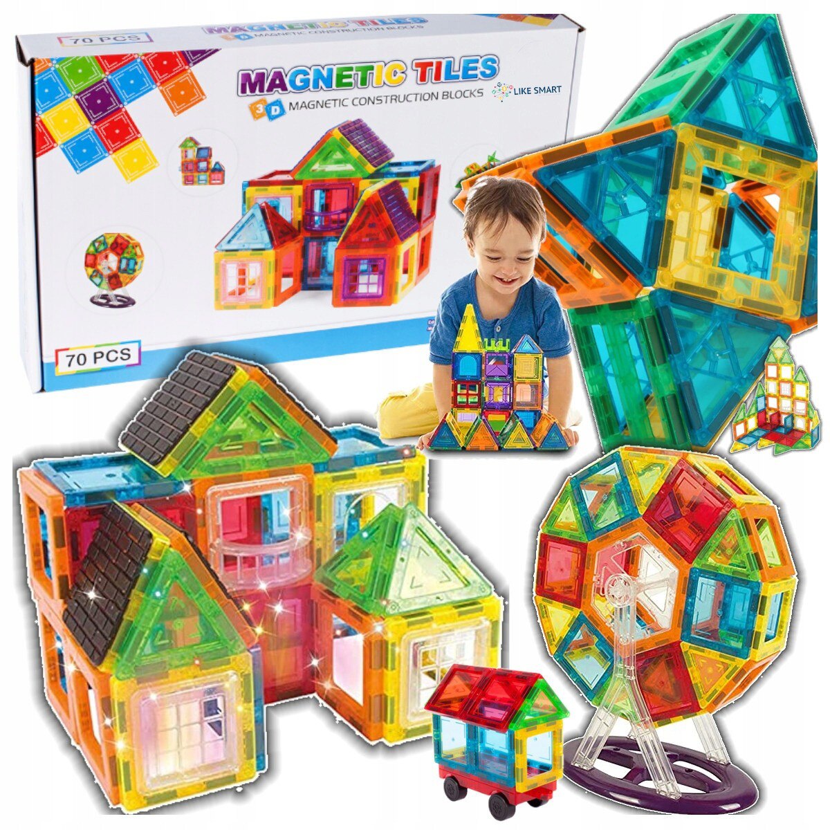 LikeSmart Magnetic Tiles 70
