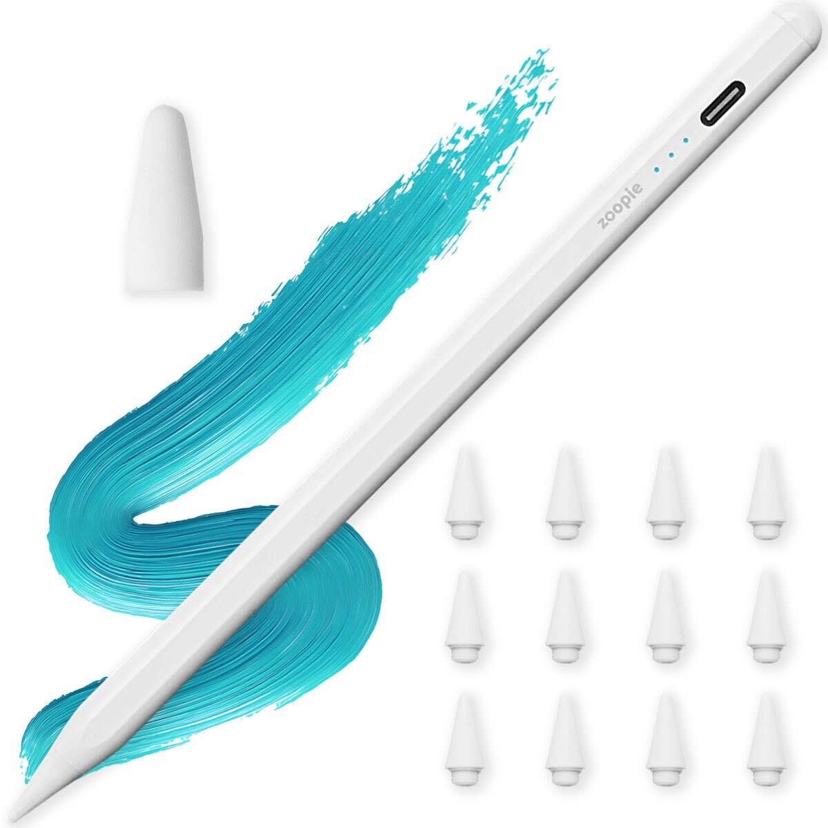 Zoopie Pencil iPad 2018-2025 Alb