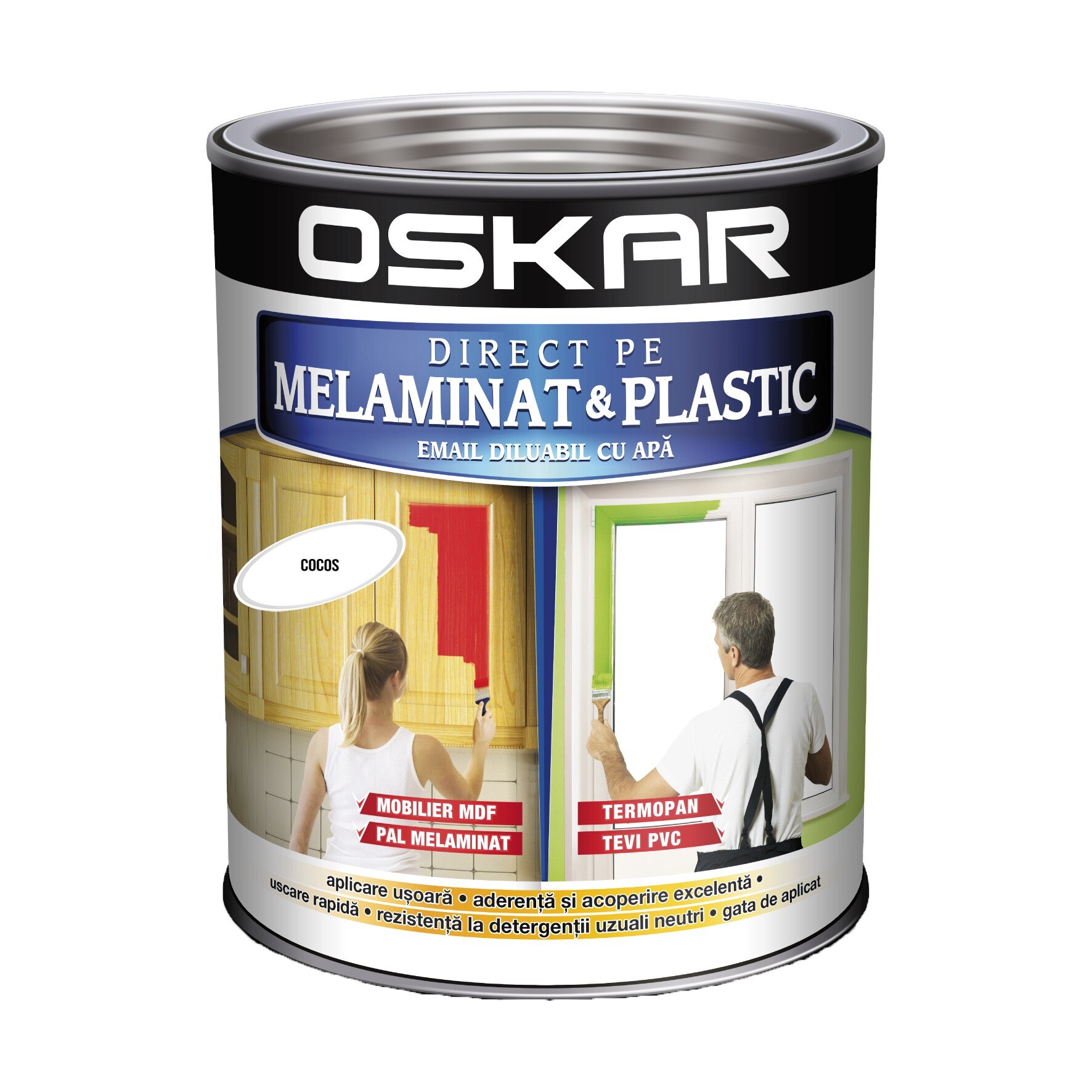Vopsea Oskar Direct pe Melaminat Alb