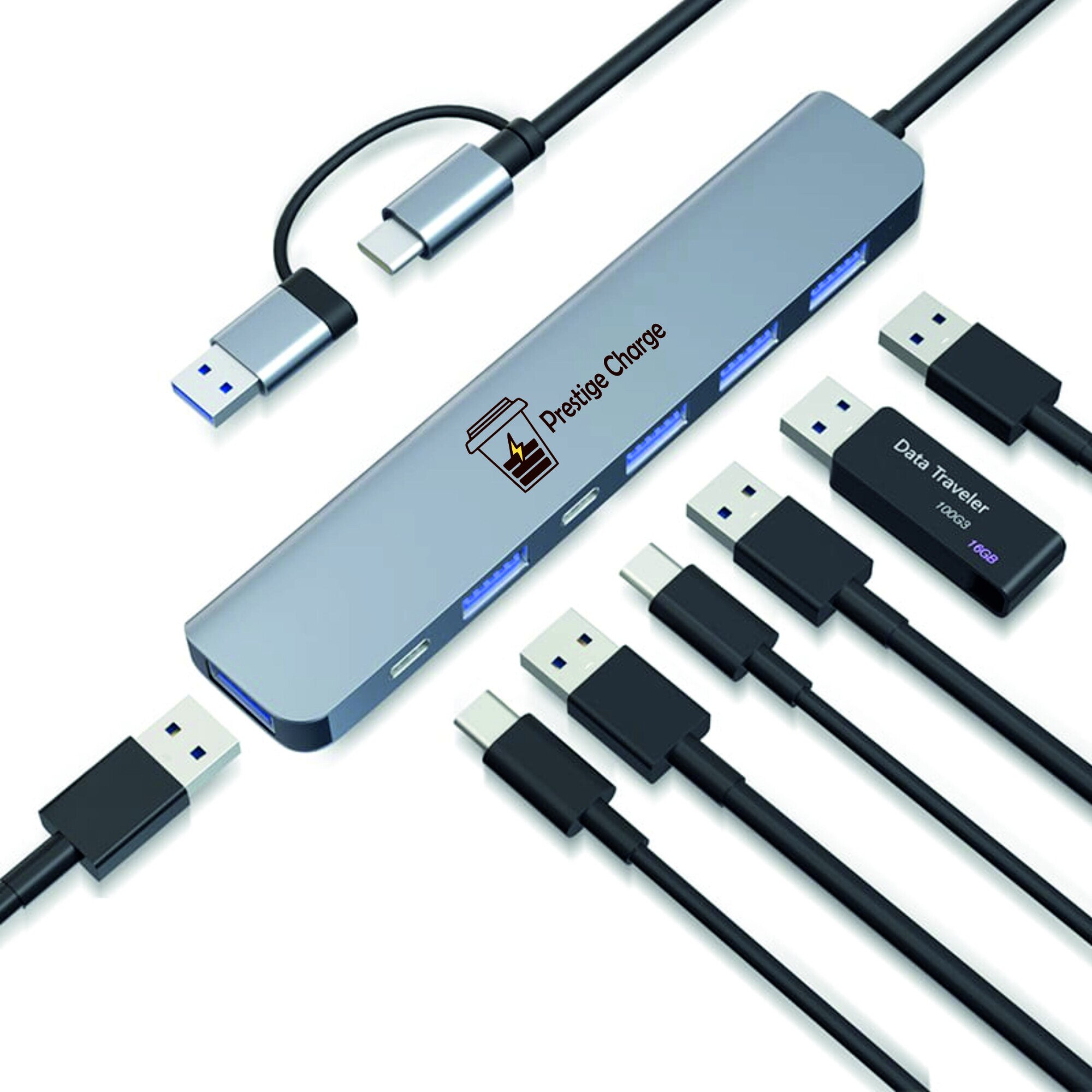 Hub USB/USB-C AHA PRINT 7-în-2